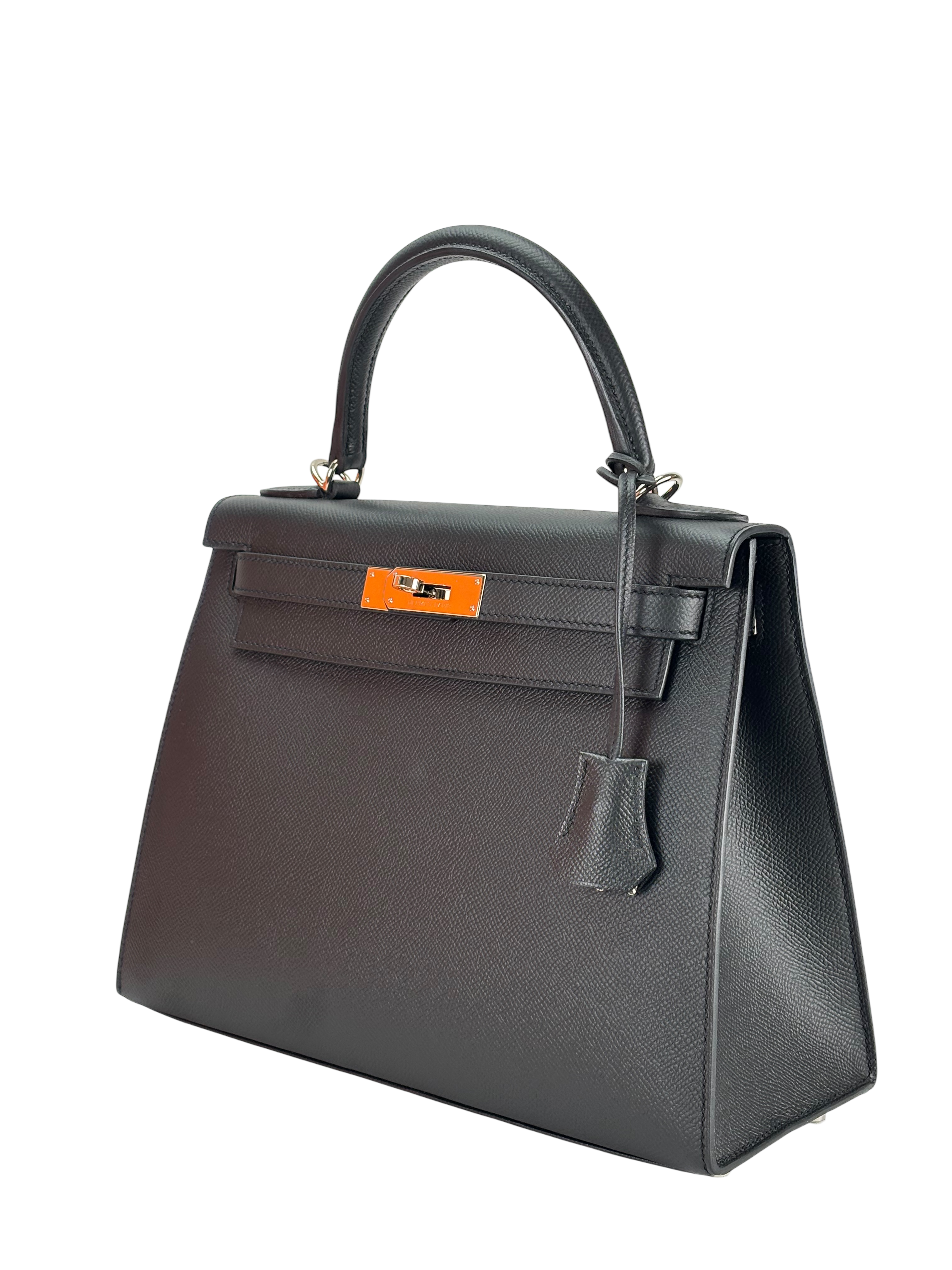 HERMES - Kelly 28 Nior Epsom Palladium Hardware 
