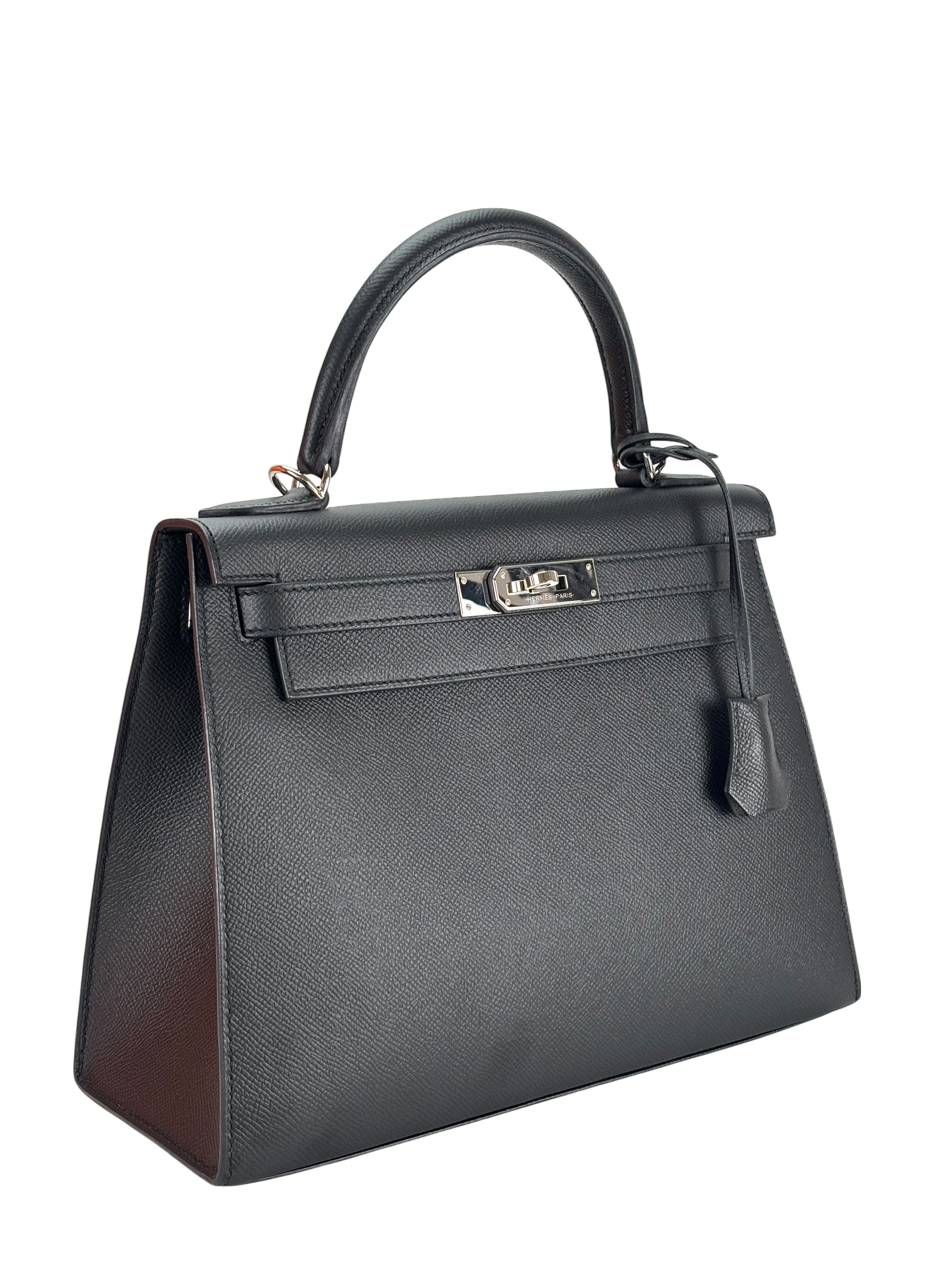 HERMES - Kelly 28 Nior Epsom Palladium Hardware 