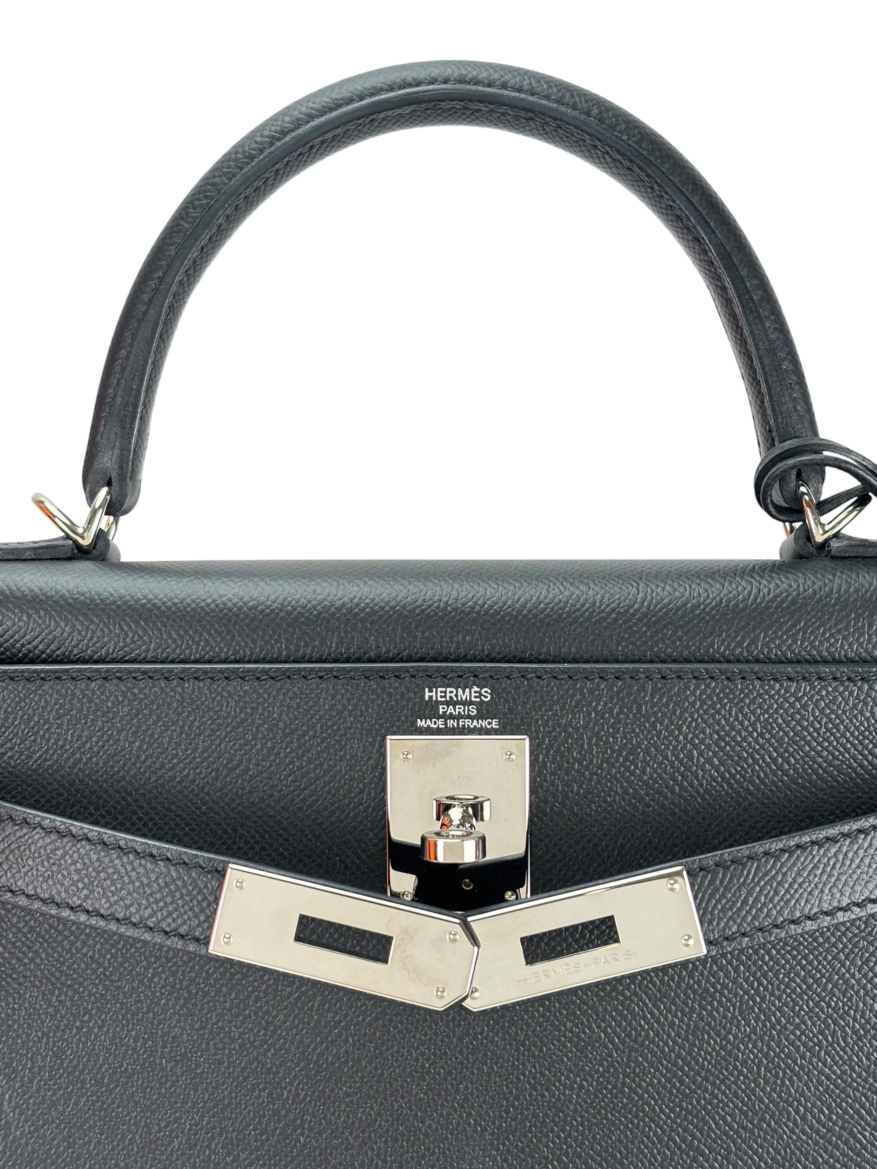 HERMES - Kelly 28 Nior Epsom Palladium Hardware 