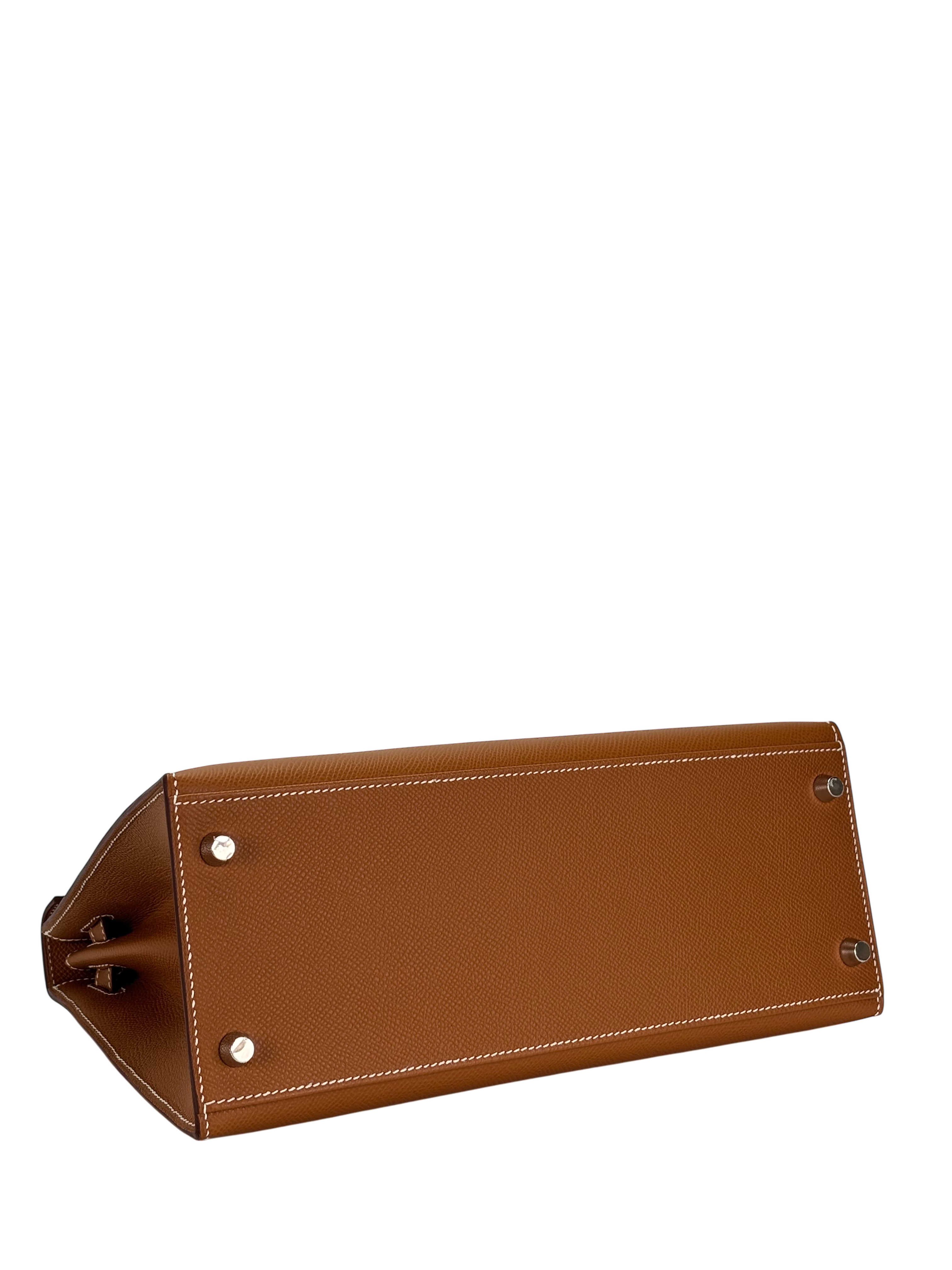 HERMES - Kelly 28 Gold Epsom Palladium Hardware