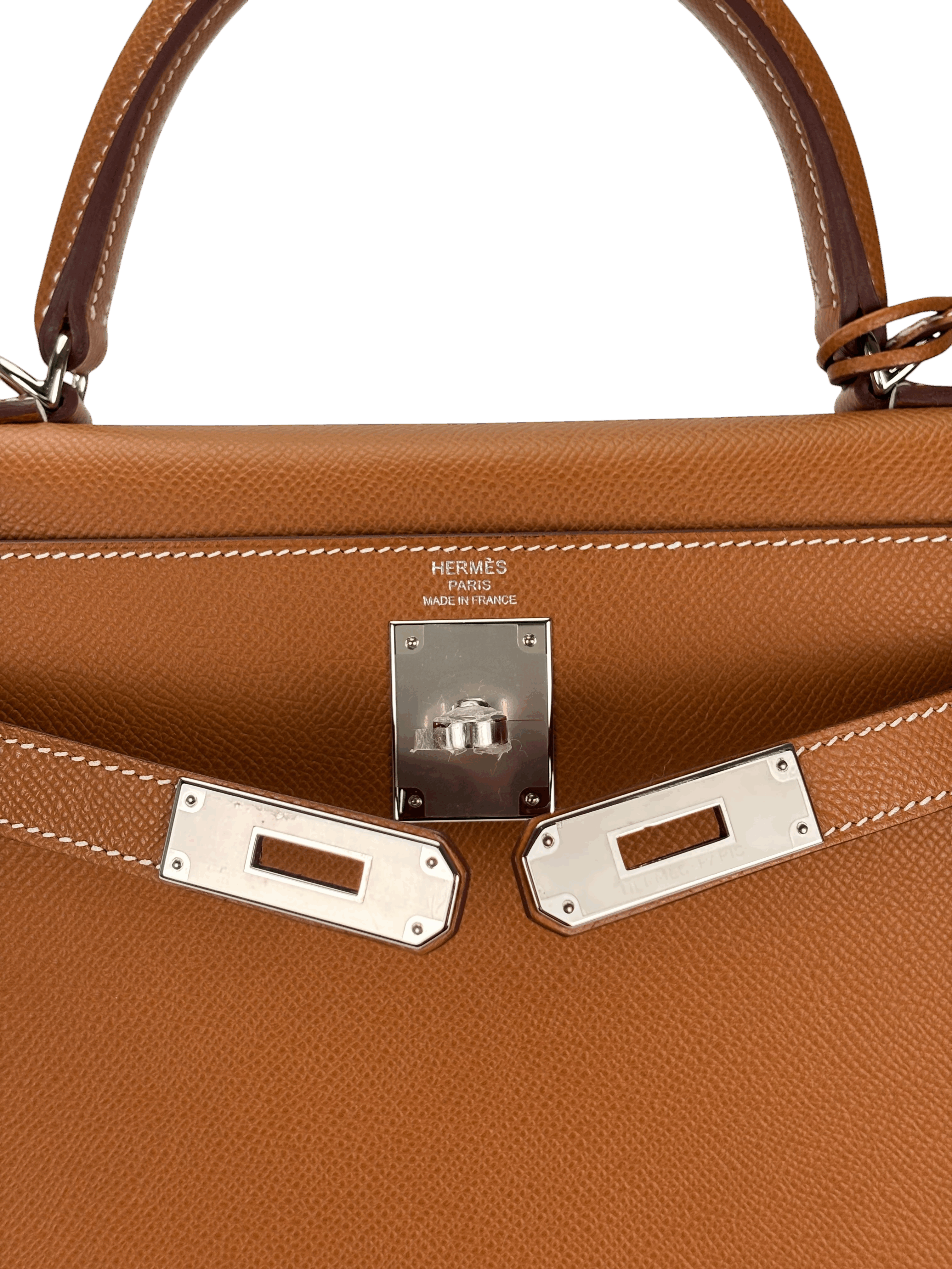 HERMES - Kelly 28 Gold Epsom Palladium Hardware