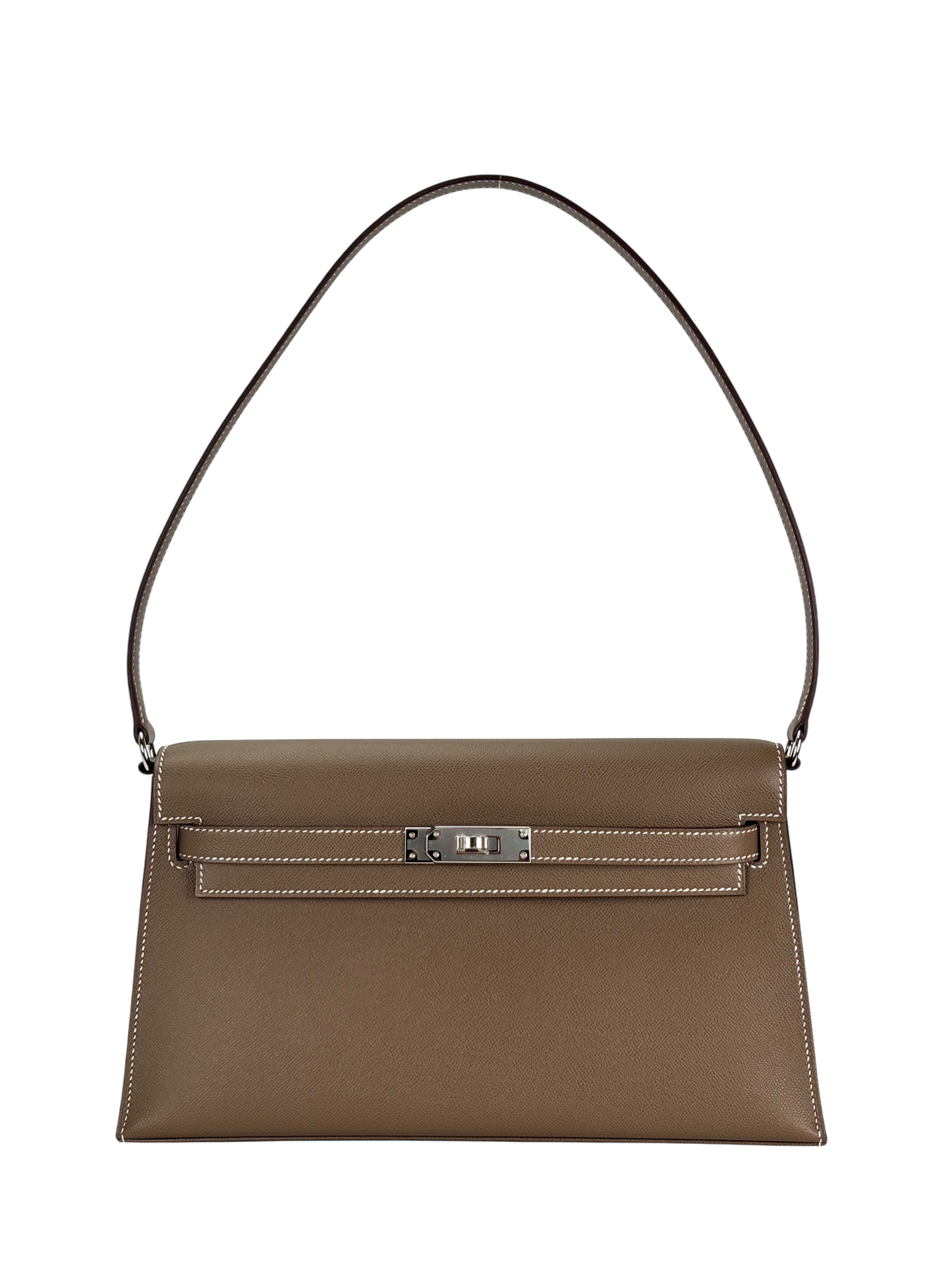 HERMES - Kelly Elan 28 Etoupe Madame Palladium Hardware