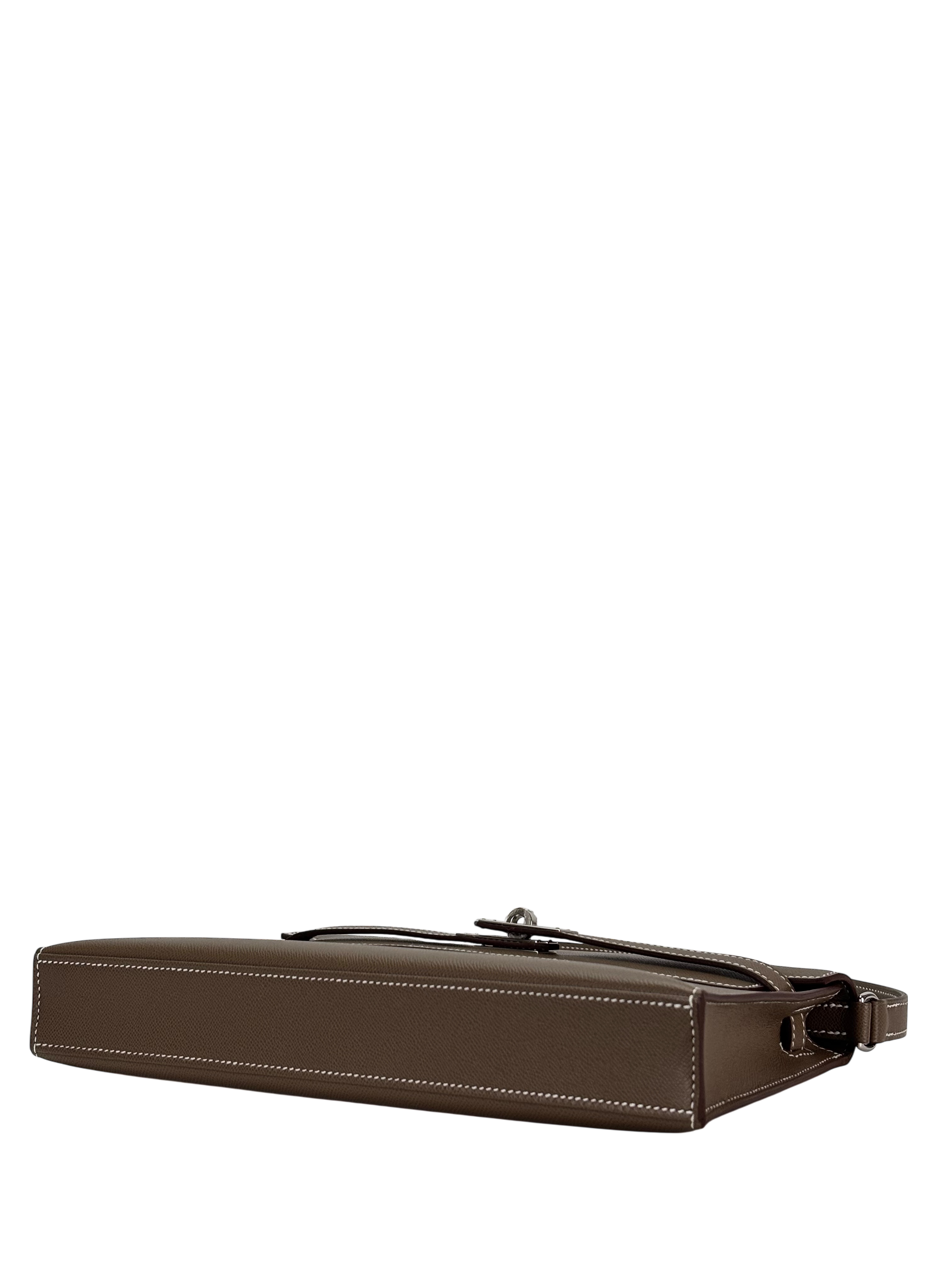 HERMES - Kelly Elan 28 Etoupe Madame Palladium Hardware