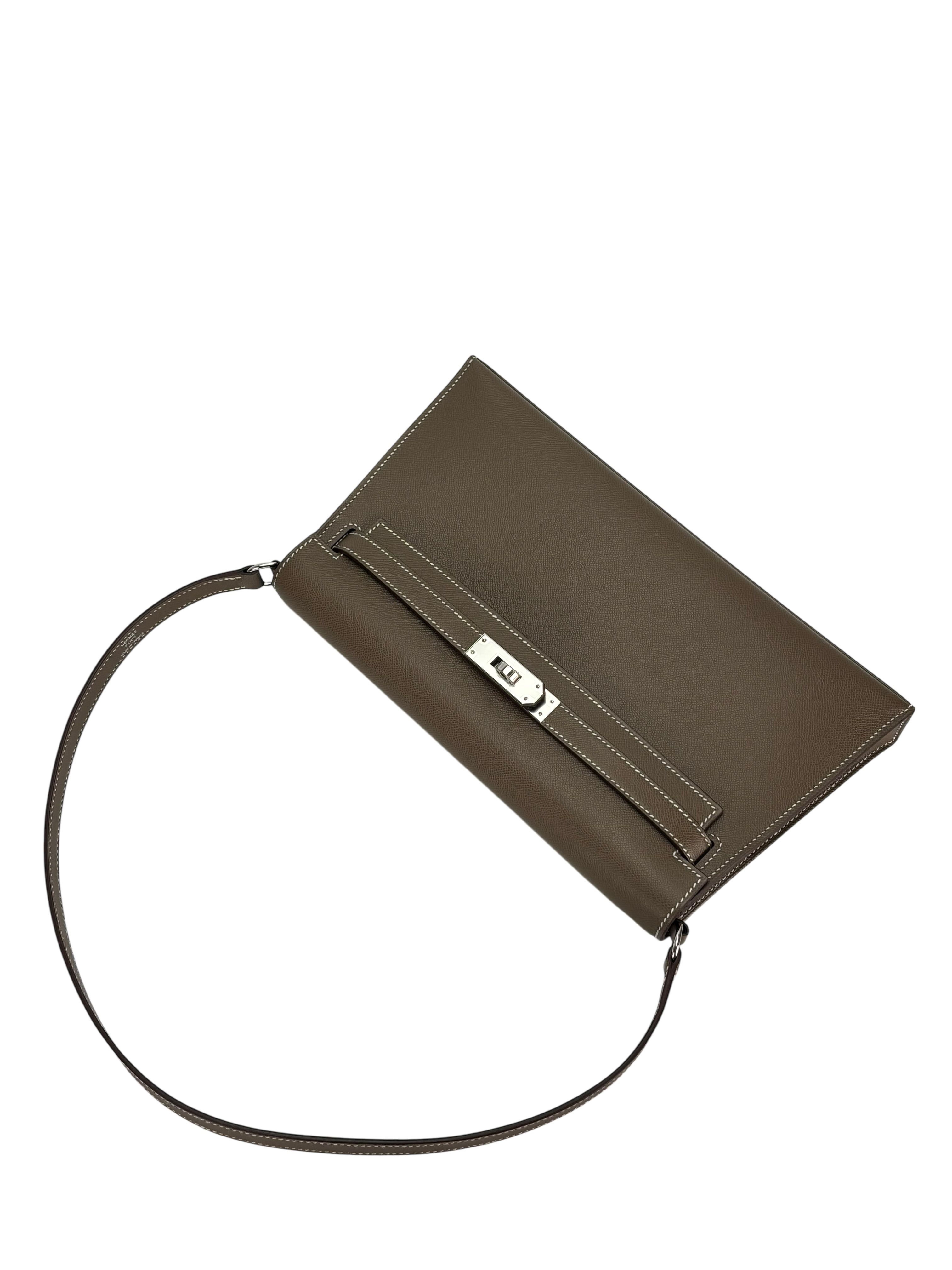 HERMES - Kelly Elan 28 Etoupe Madame Palladium Hardware