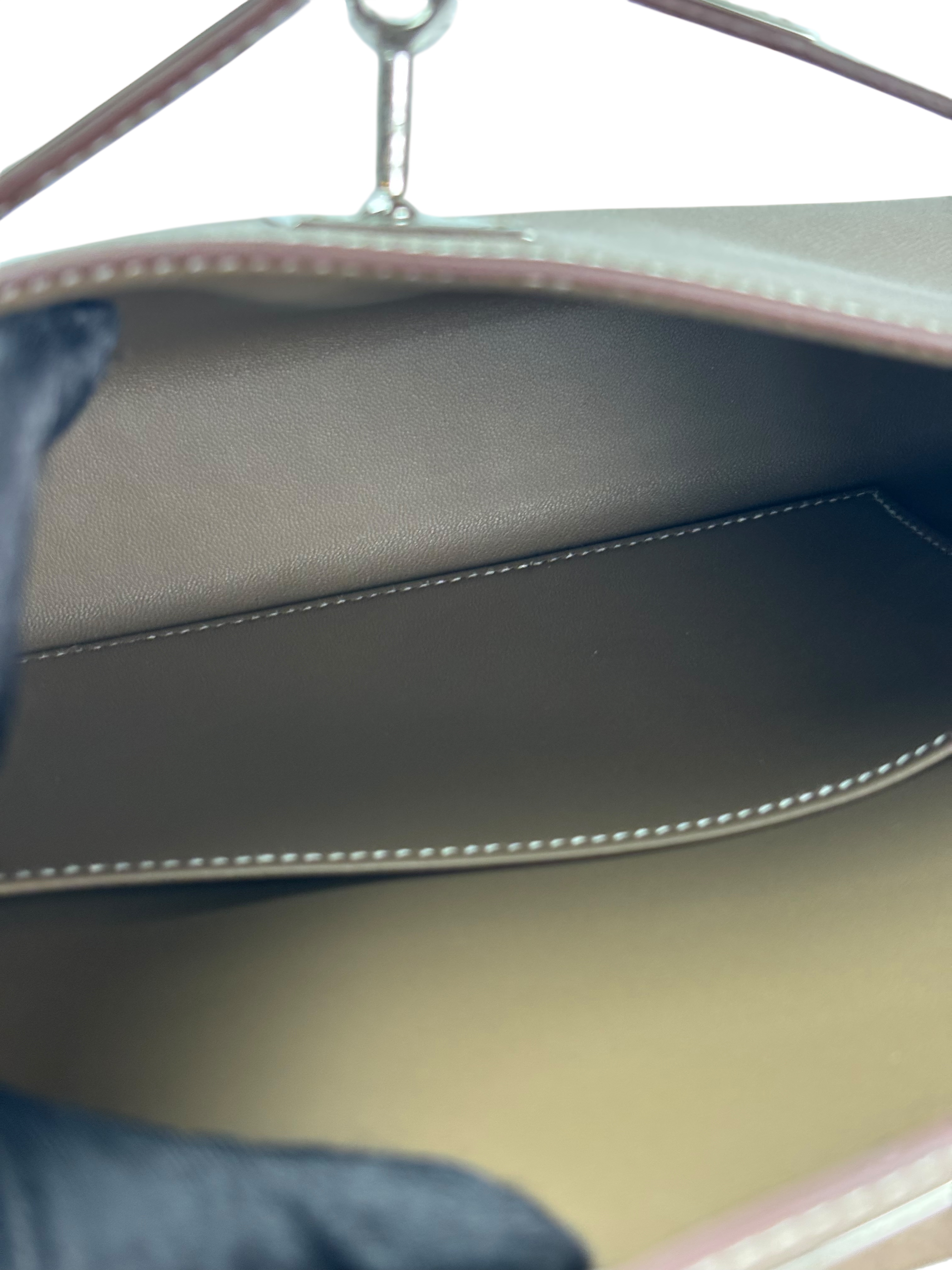 HERMES - Kelly Elan 28 Etoupe Madame Palladium Hardware