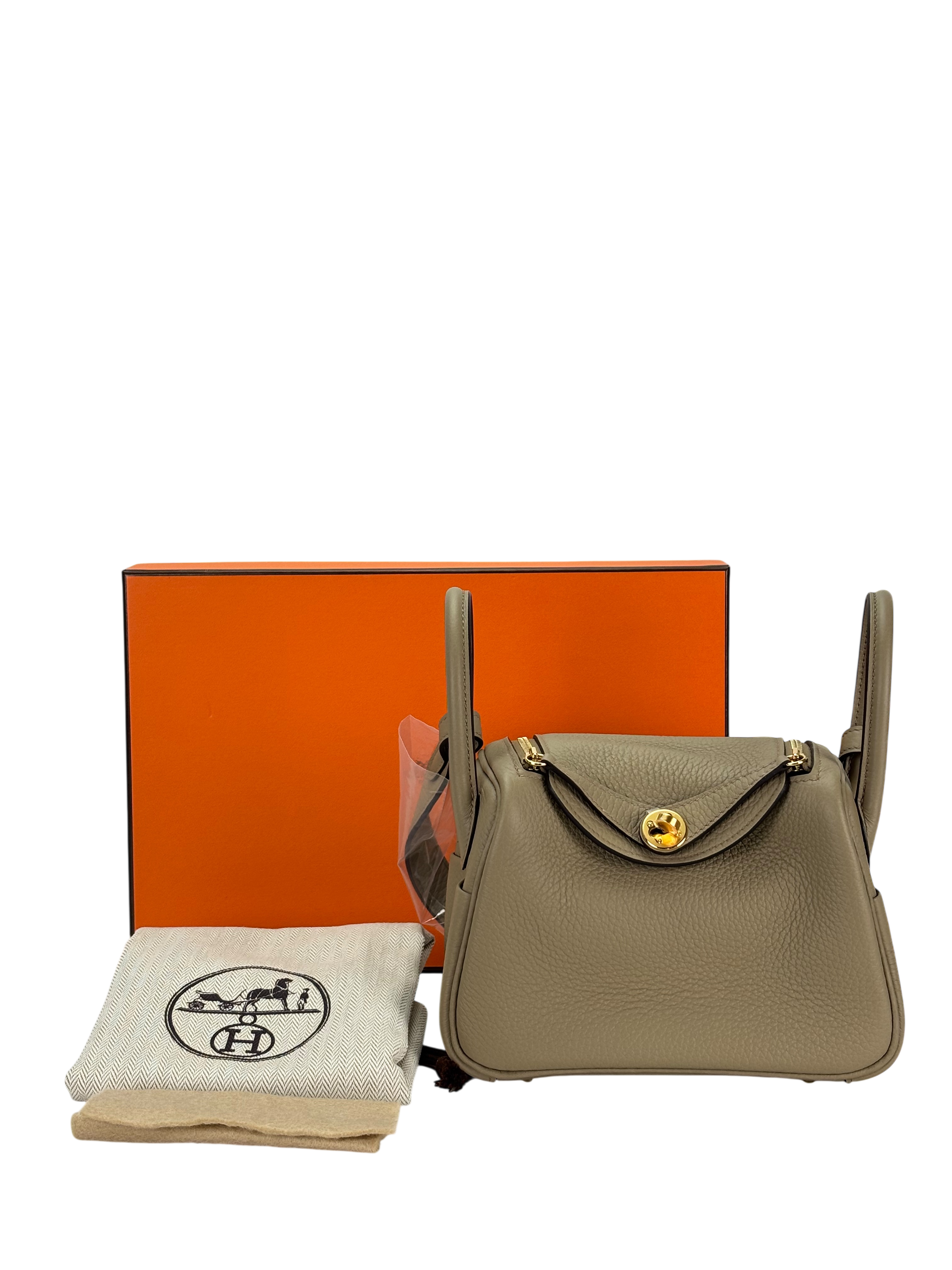 HERMES - Mini Lindy Beige Marfa TC Gold Hardware 