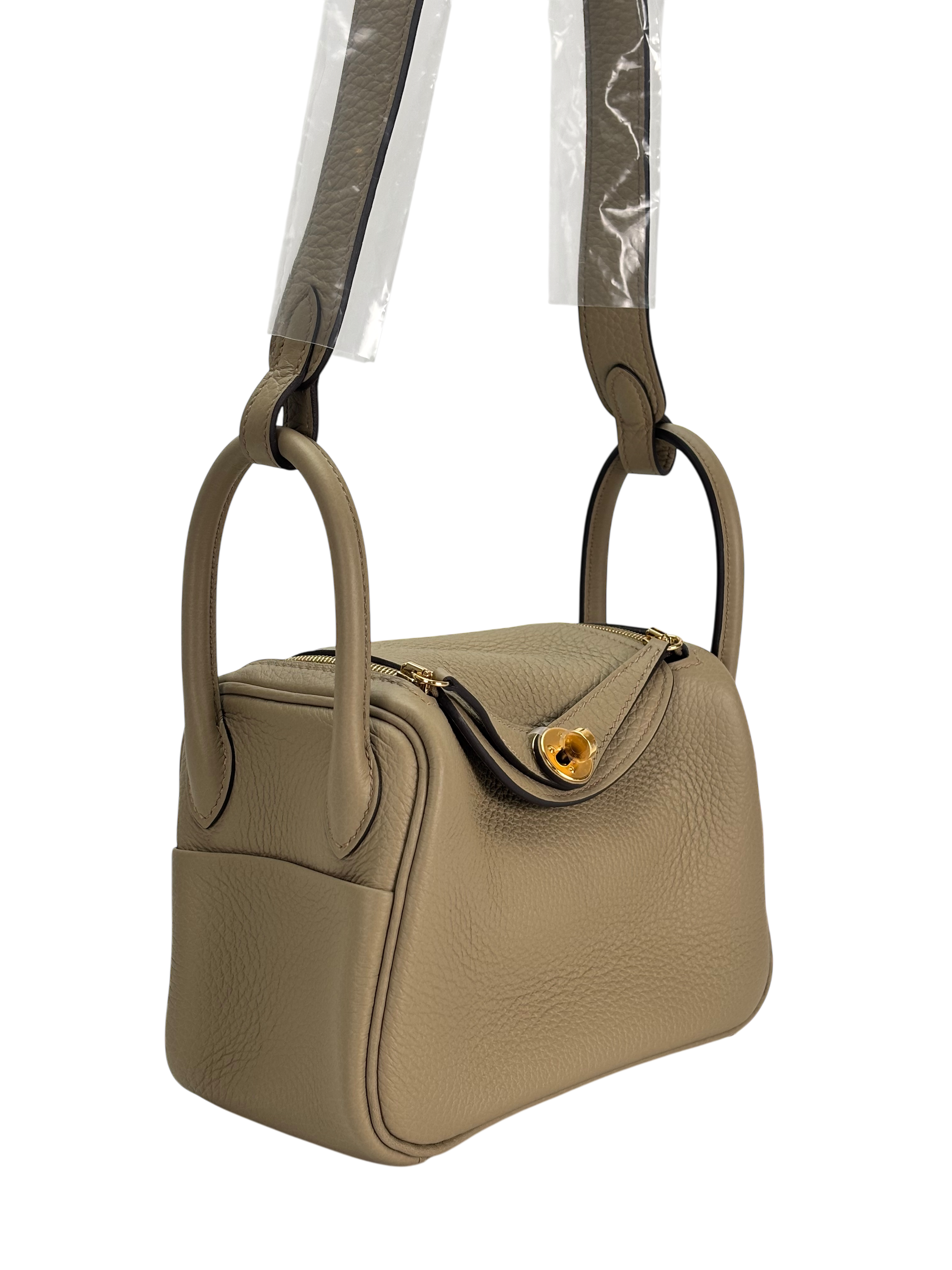 HERMES - Mini Lindy Beige Marfa TC Gold Hardware 