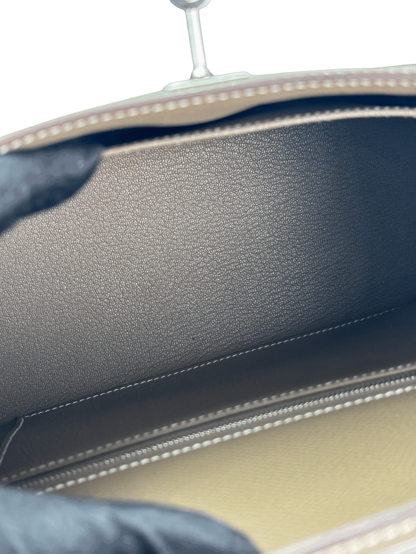 HERMES - Kelly 25 Etoupe Epsom Palladium Hardware