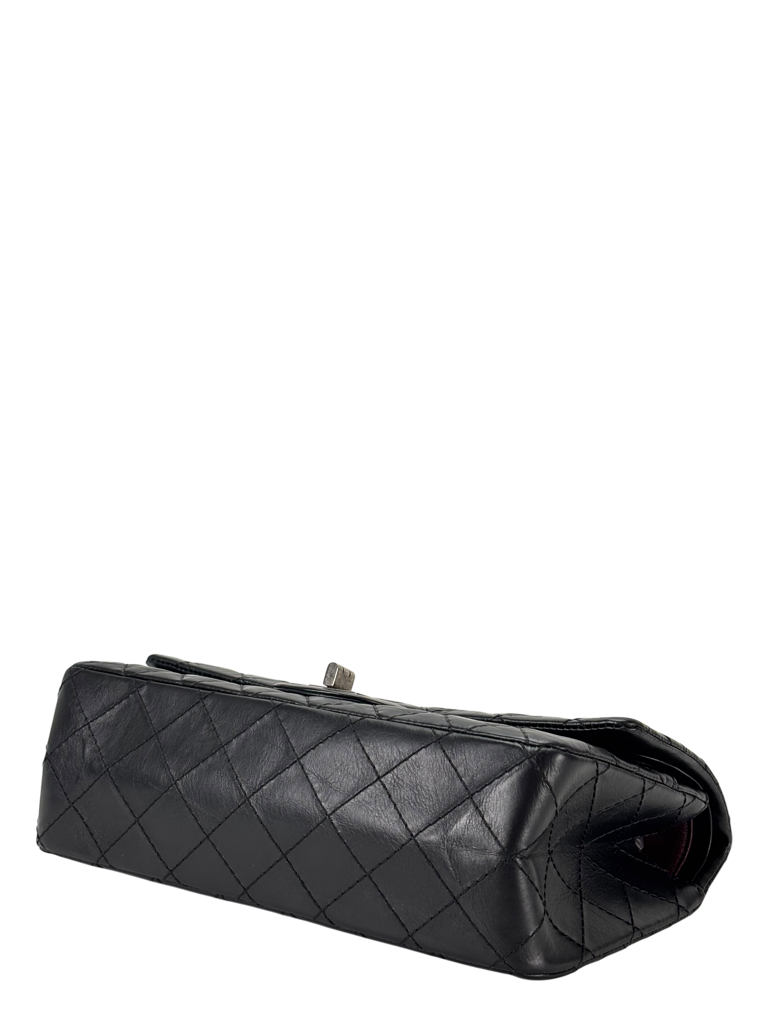 CHANEL - 2.55 Reissue 225 Flap Black Calfskin Quilted Ruthenium Hardware