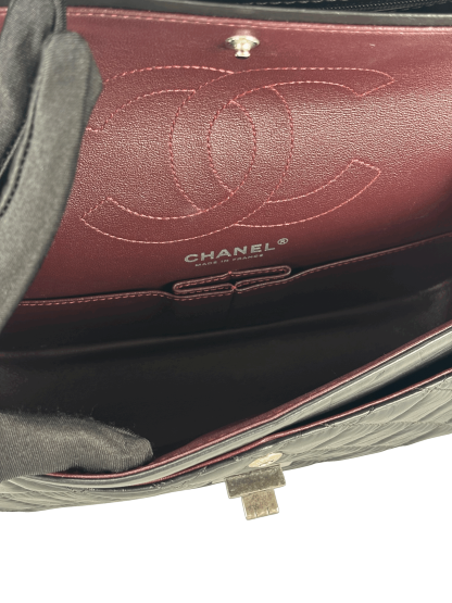 CHANEL - 2.55 Reissue 225 Flap Black Calfskin Quilted Ruthenium Hardware