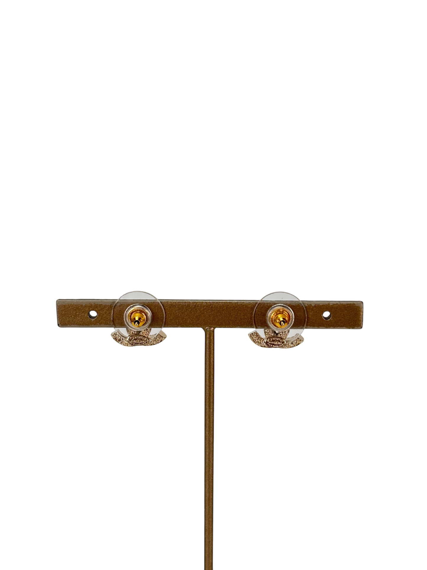 CHANEL - 19V Gold-tone Rhinestone CC Earrings