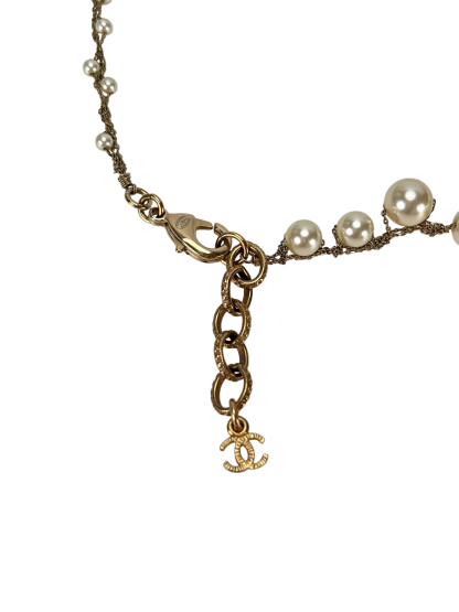 CHANEL - Gold-tone Pearl CC Long Necklace