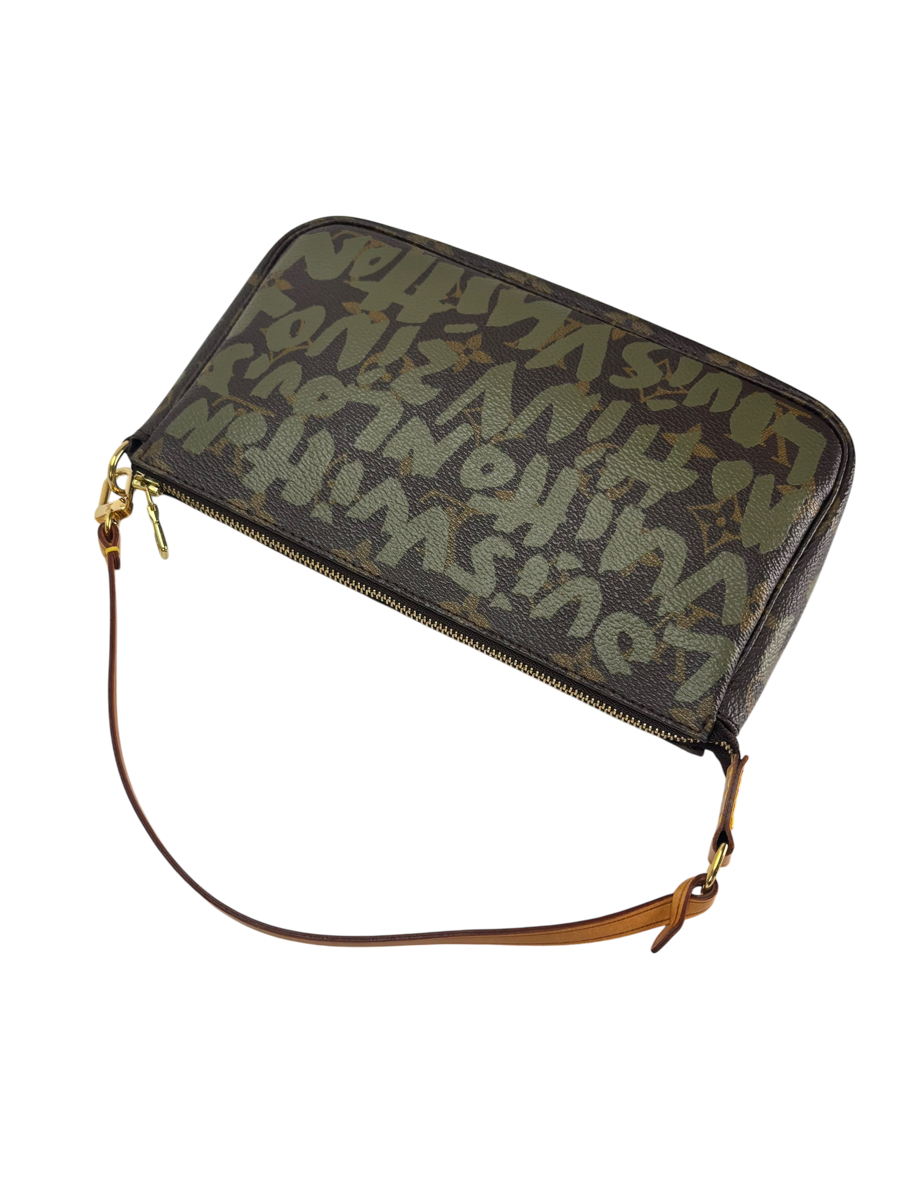 LOUIS VUITTON - Green Stephen Sprouse 2001 Pochette Accessoires Clutch Bag