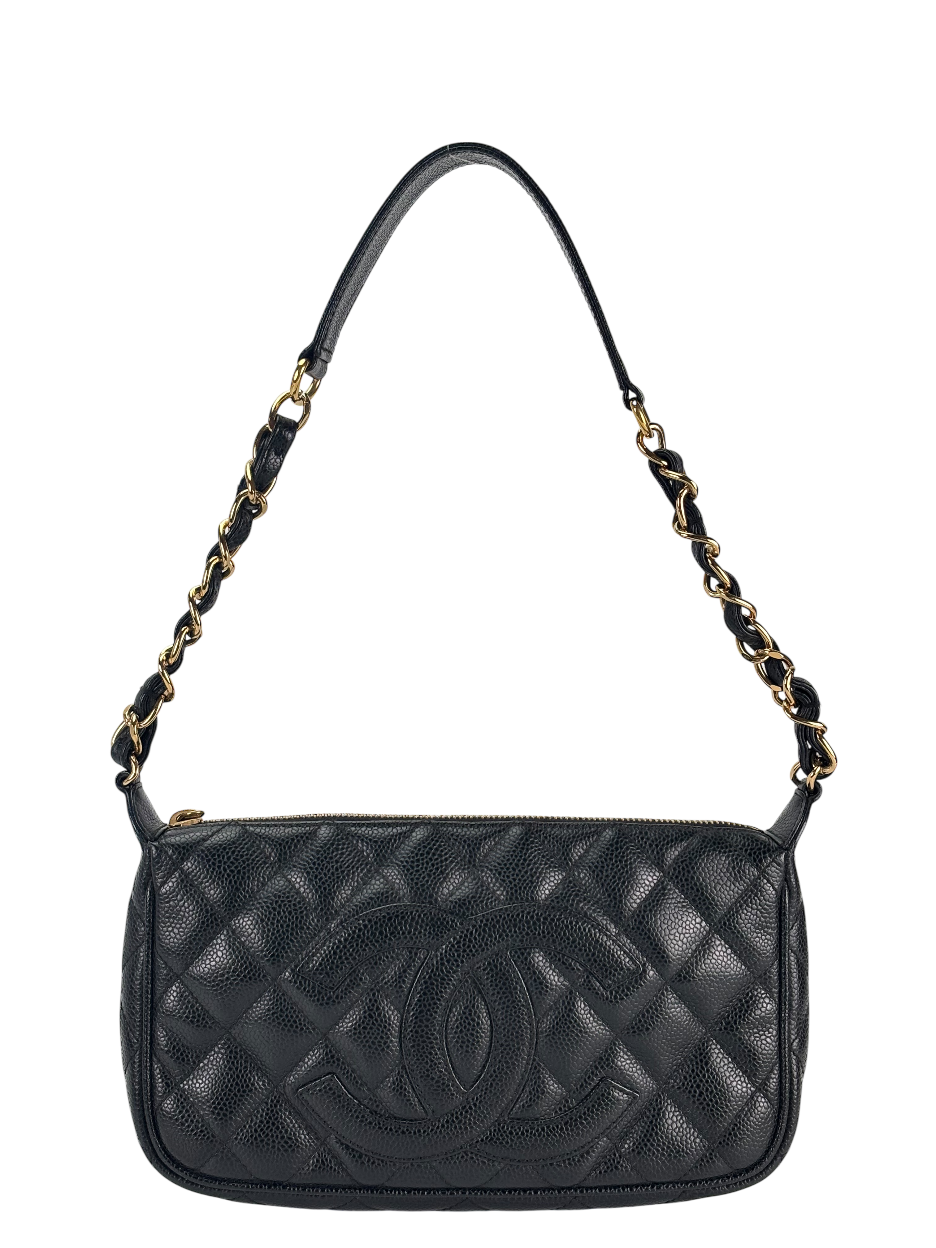 CHANEL - Caviar Quilted Timeless CC Shoulder Bag Black