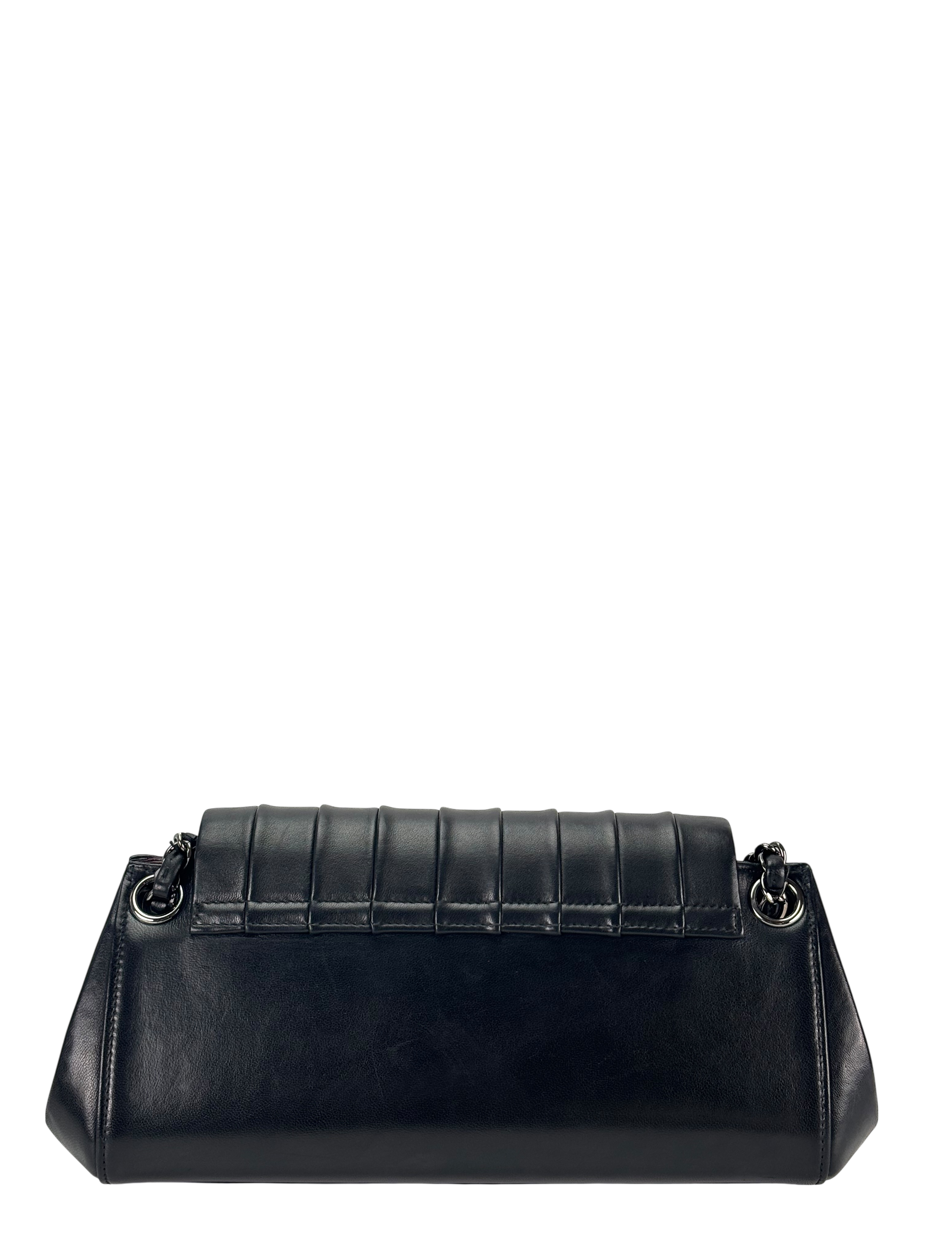 CHANEL - Vertical Quilt Lambskin Small Accordion Flap Black