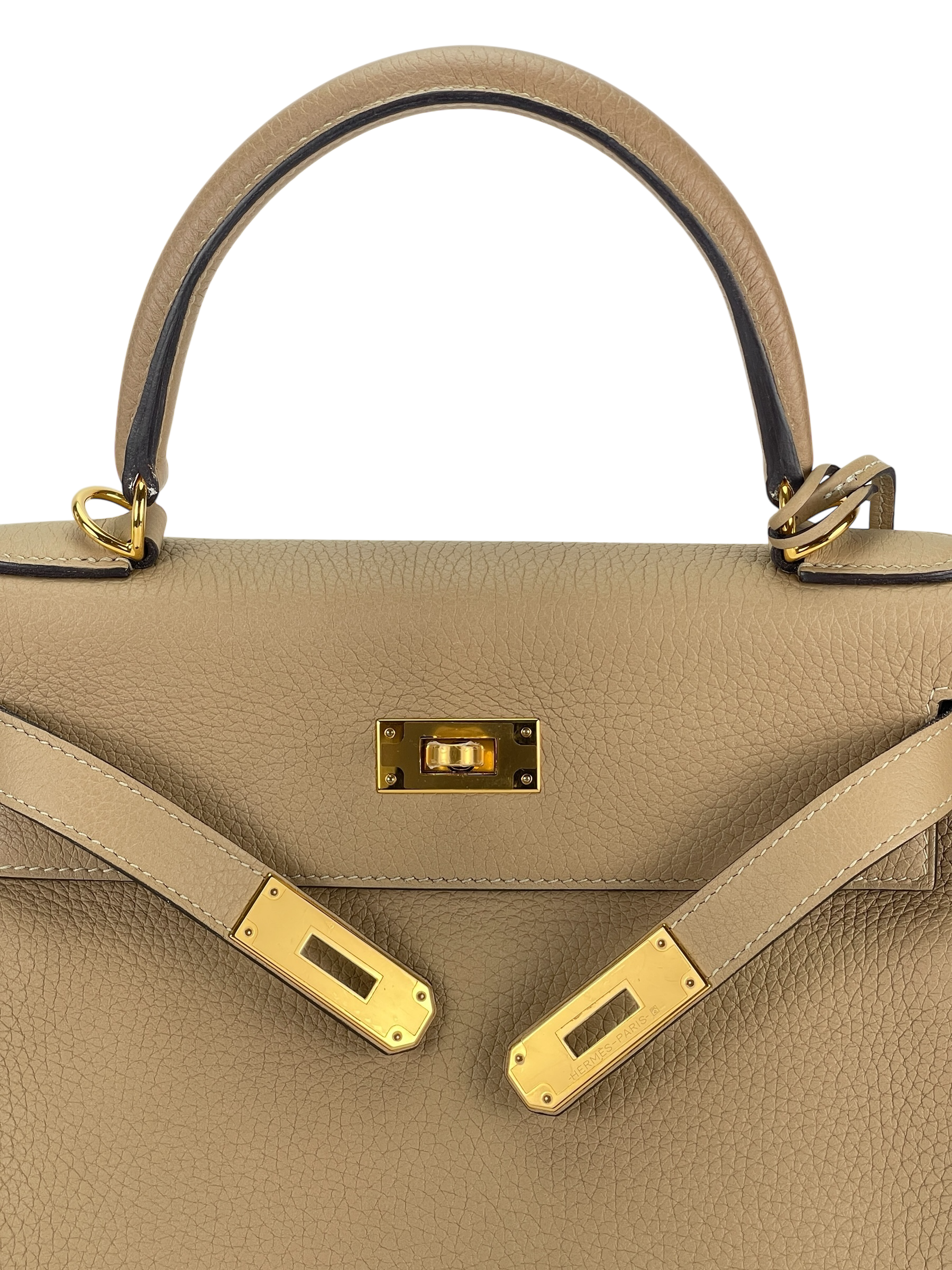 HERMES - Kelly 28 Trench Togo Gold Hardware