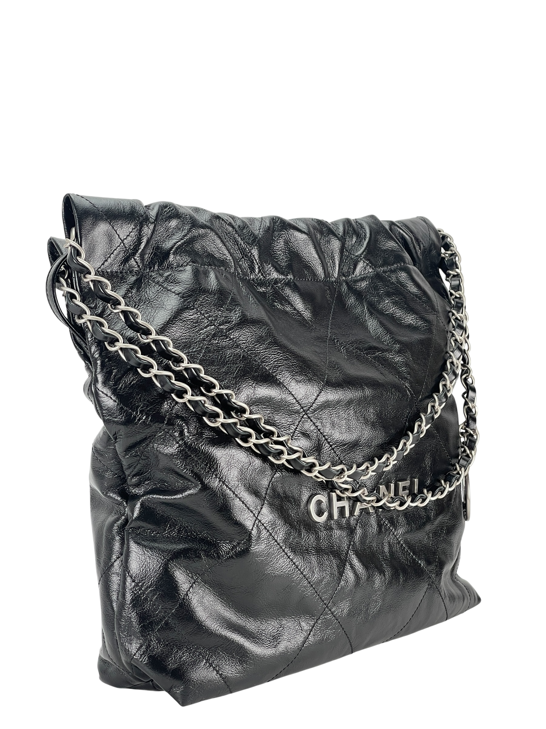 CHANEL - 22 Small Bag Black Lambskin Gold Hardware