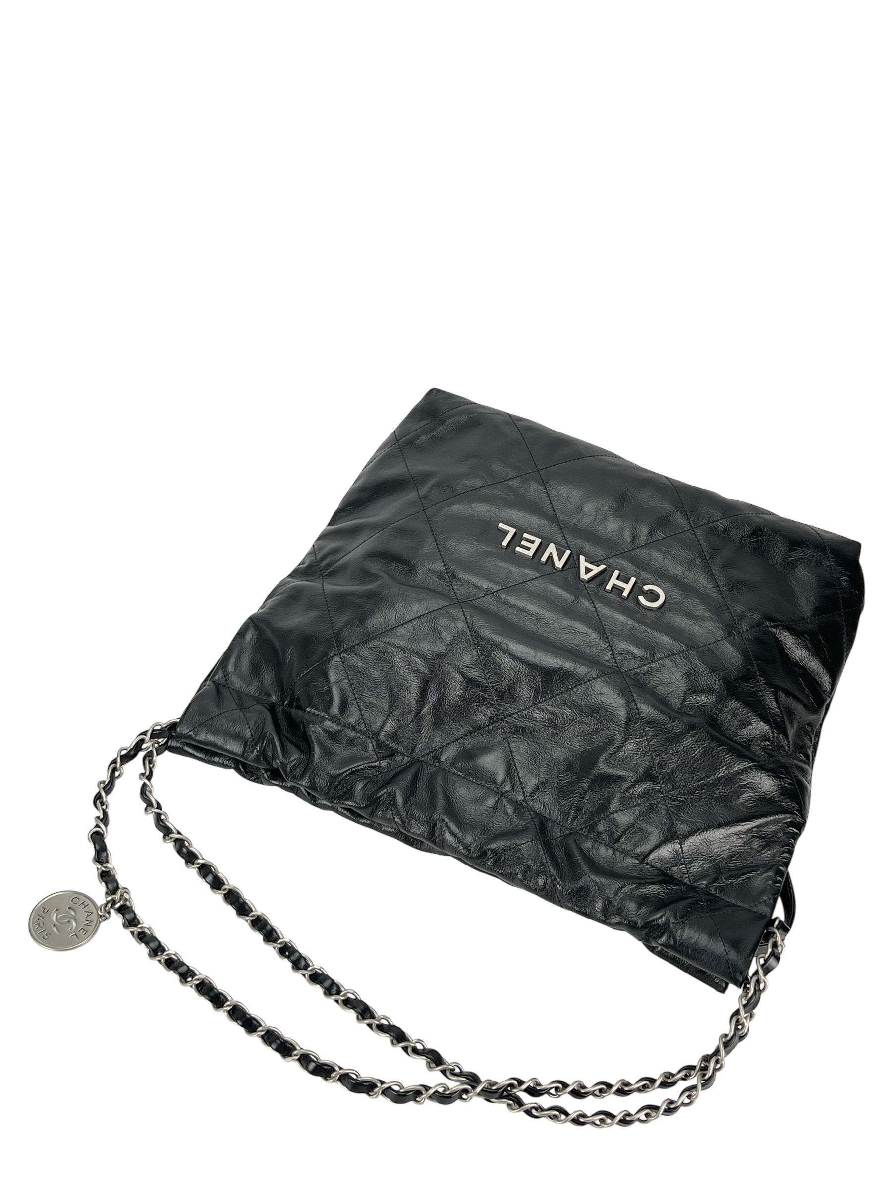 CHANEL - 22 Small Bag Black Lambskin Gold Hardware