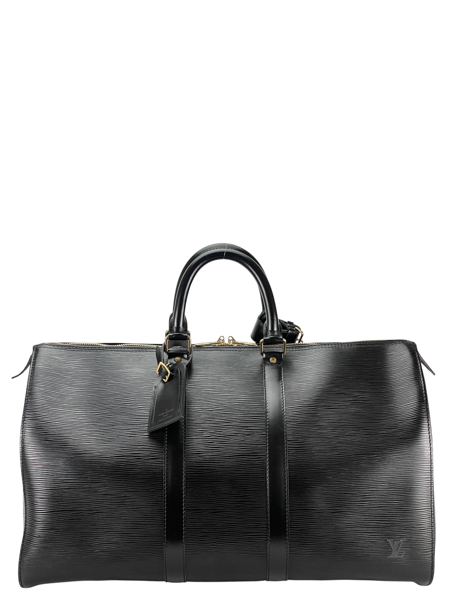 LOUIS VUITTON - Keepall 45 Boston Epi Canvas Black Handbag