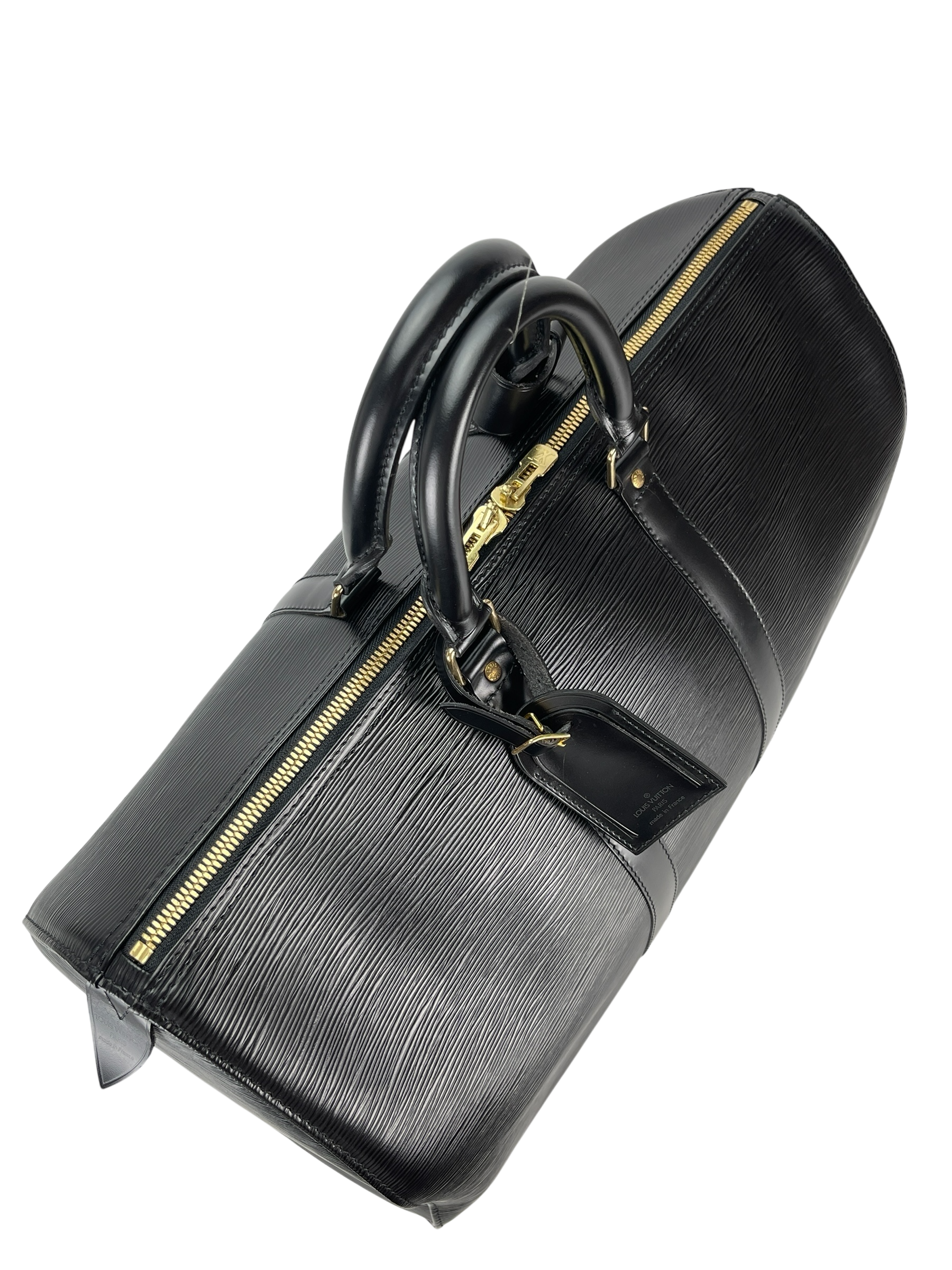 LOUIS VUITTON - Keepall 45 Boston Epi Canvas Black Handbag