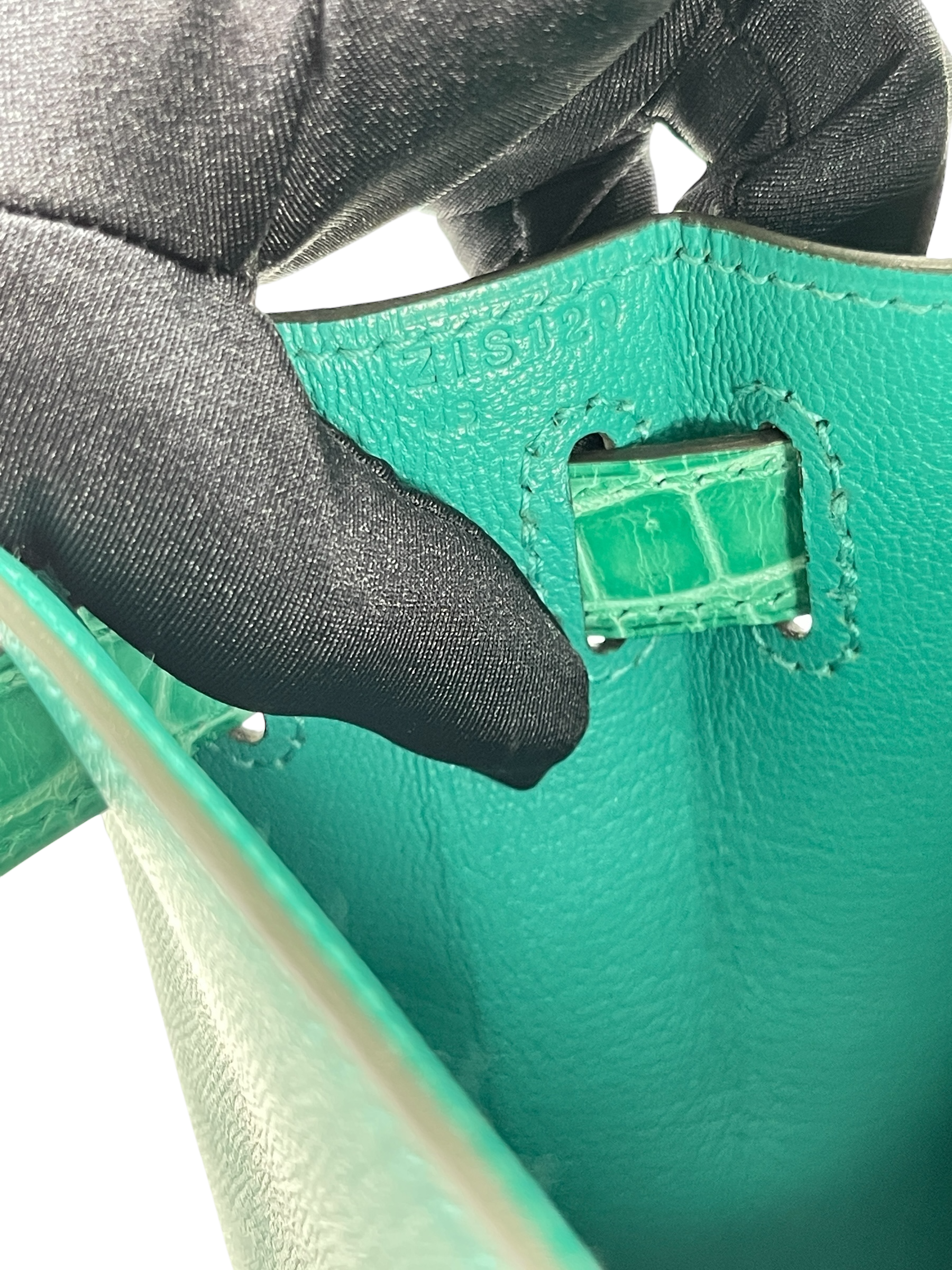 HERMES - Kelly 25 Vert Verone Madame Touch Bag Silver hardware