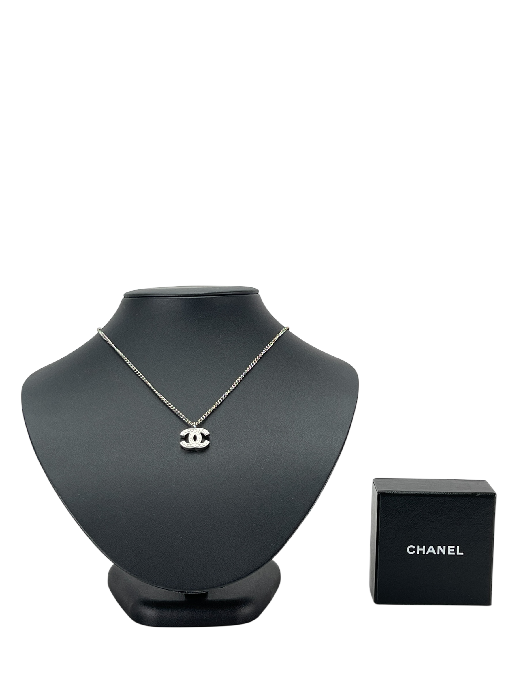 CHANEL - 04V Silver Coco Mark Pendant Necklace