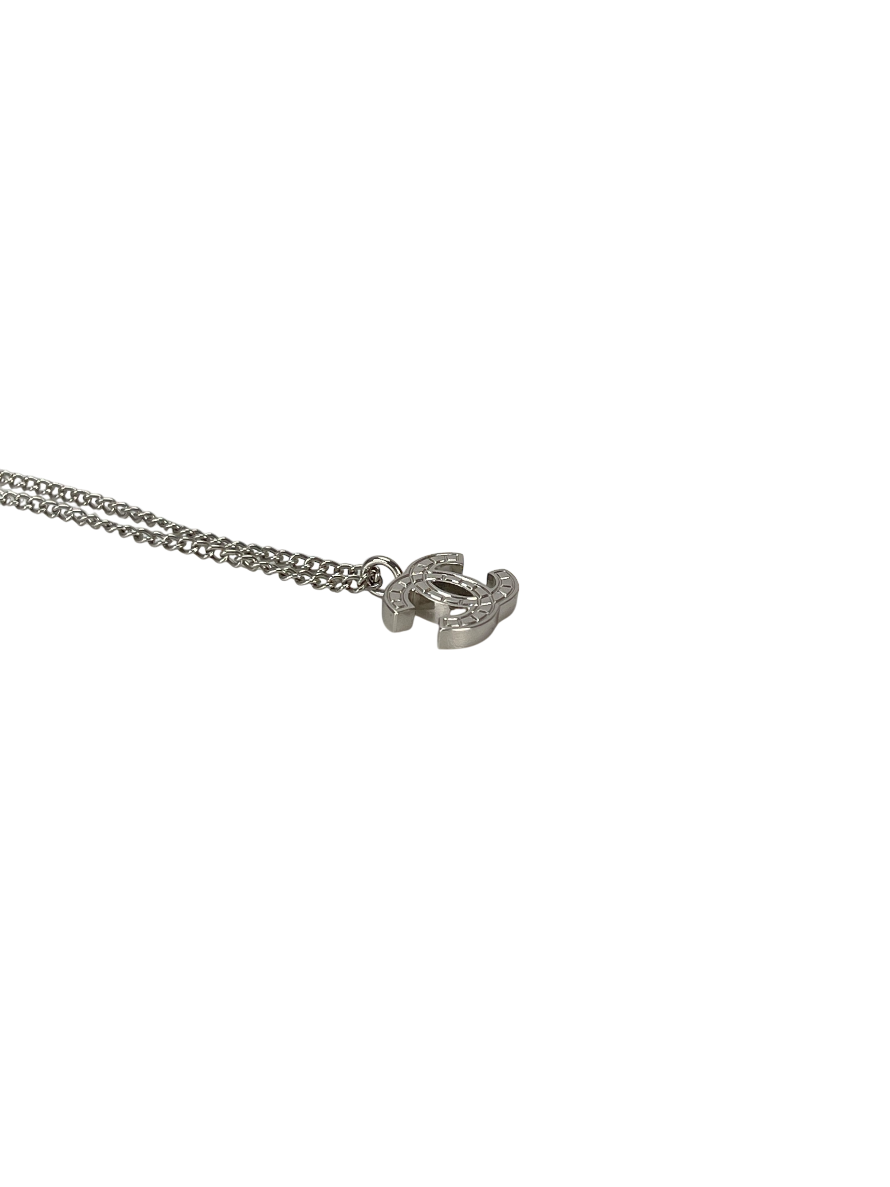 CHANEL - 04V Silver Coco Mark Pendant Necklace