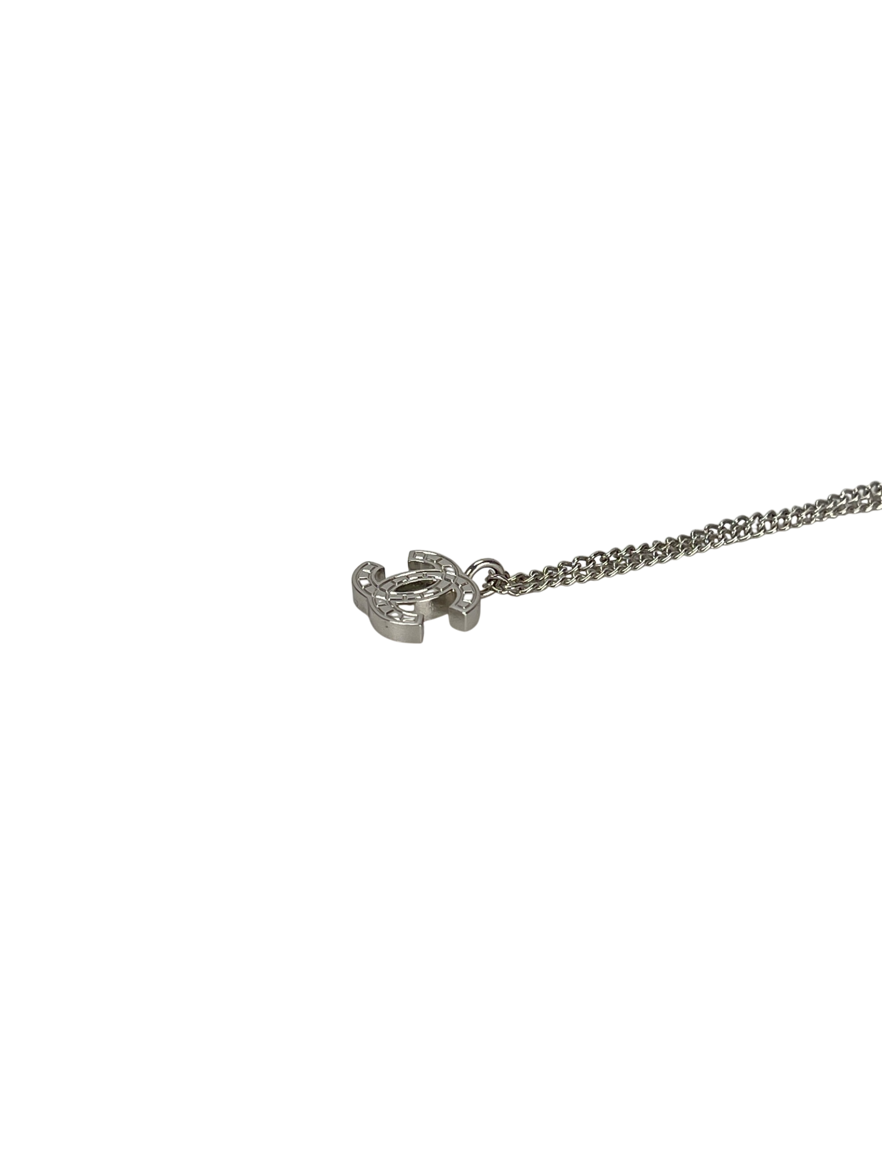 CHANEL - 04V Silver Coco Mark Pendant Necklace