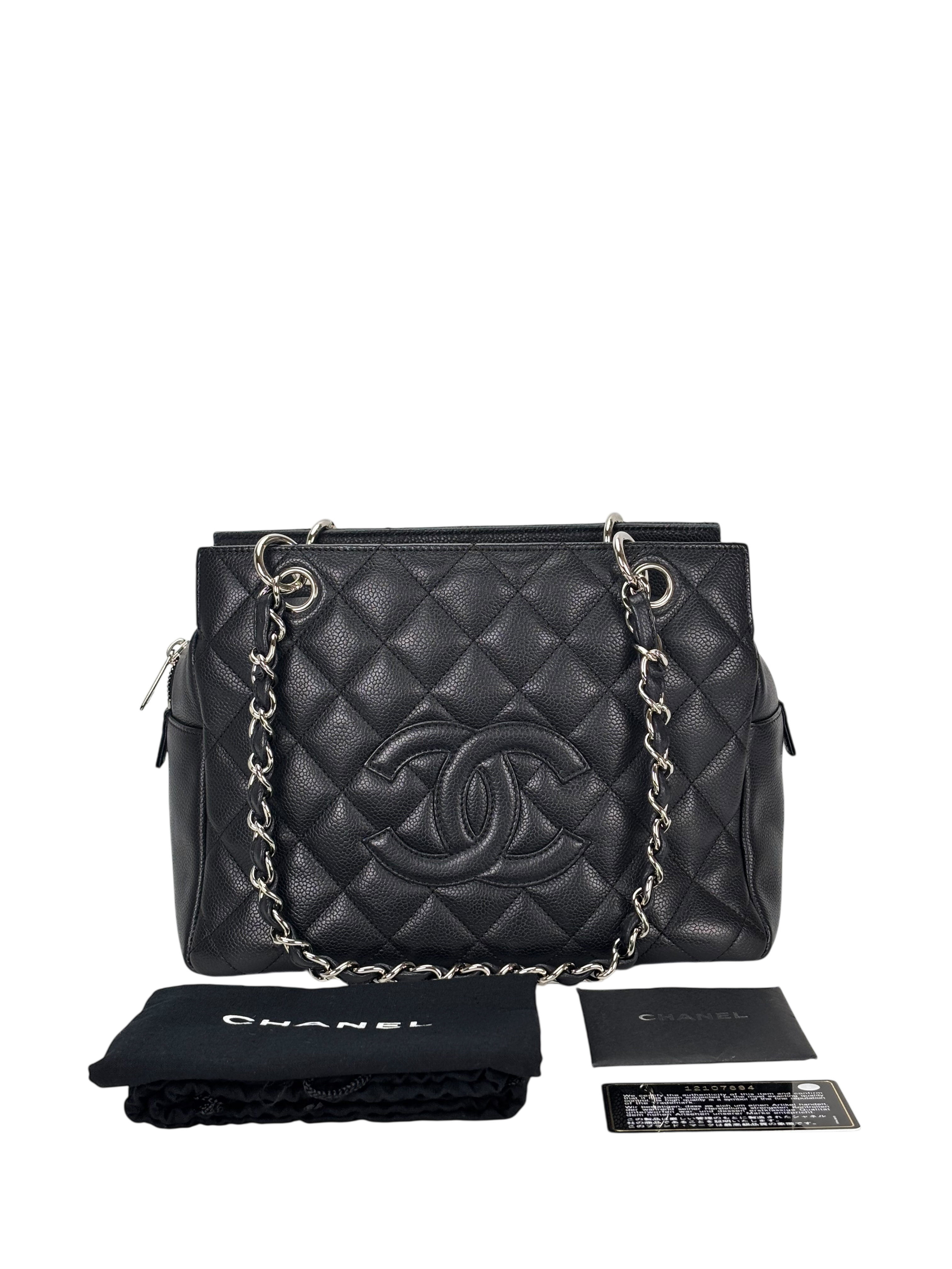 CHANEL - Black Caviar Petite PST Tote Bag