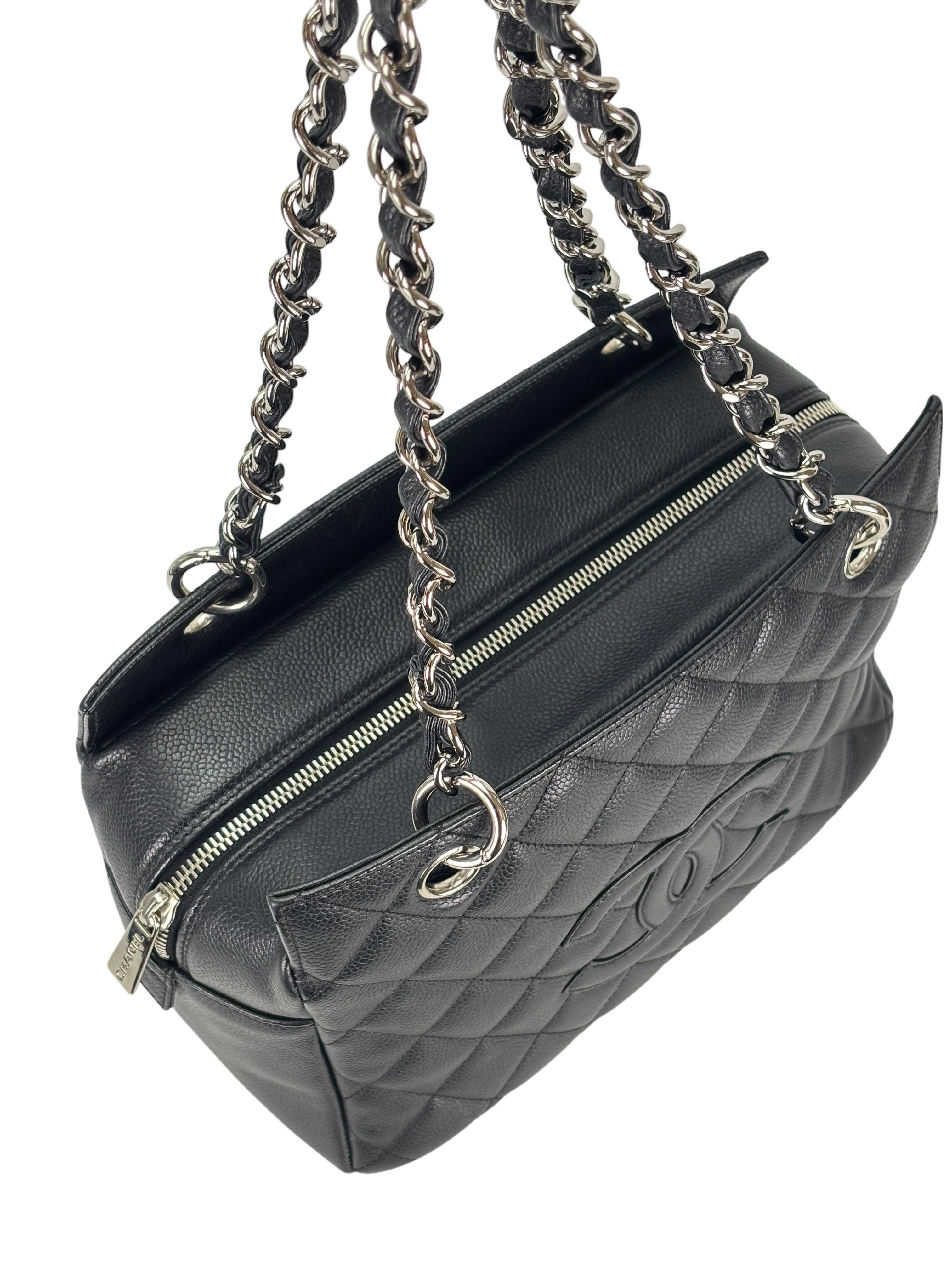 CHANEL - Black Caviar Petite PST Tote Bag