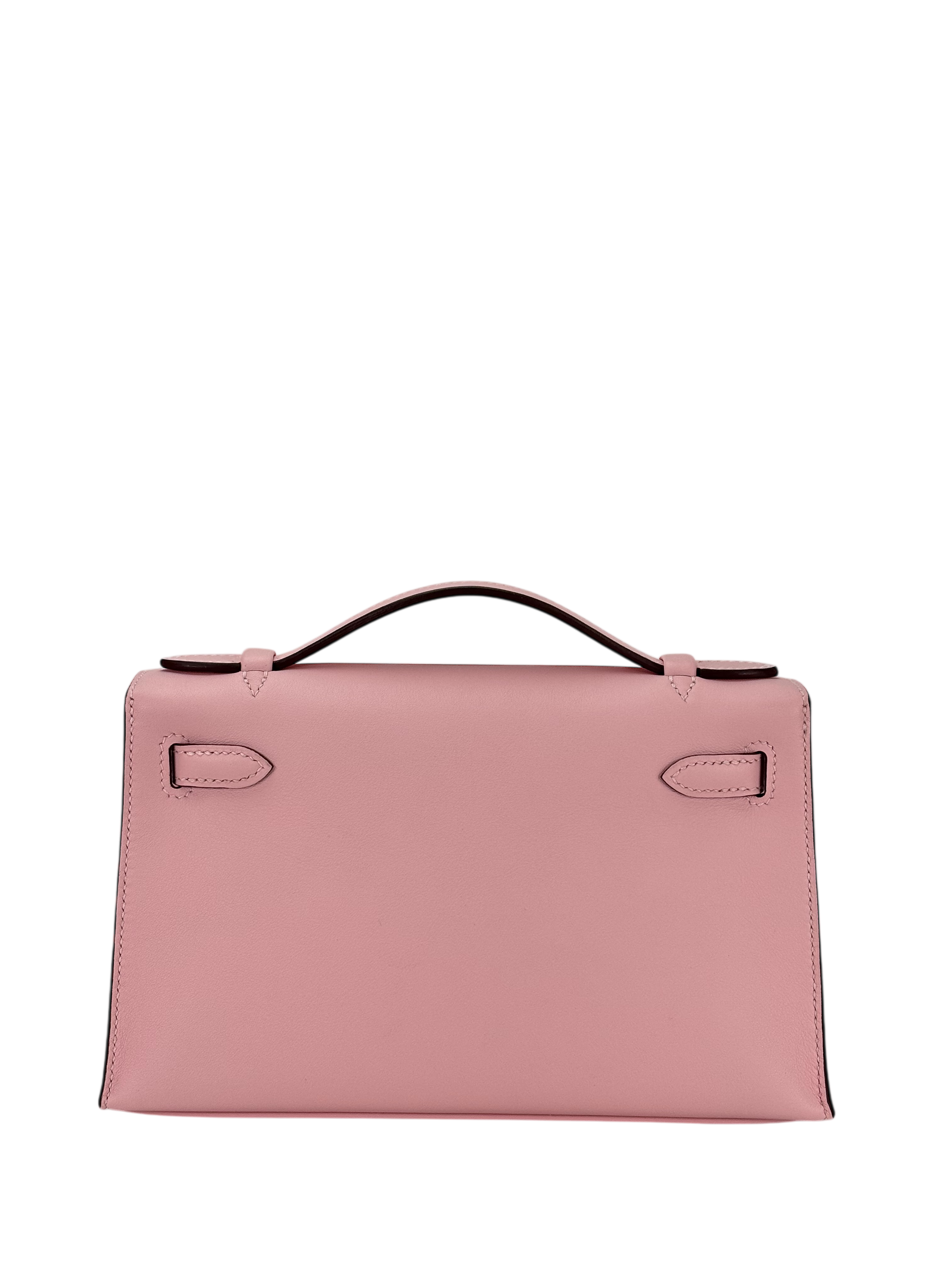 HERMES - Mini Kelly 2 Rose Sakura Swift Palladium Hardware