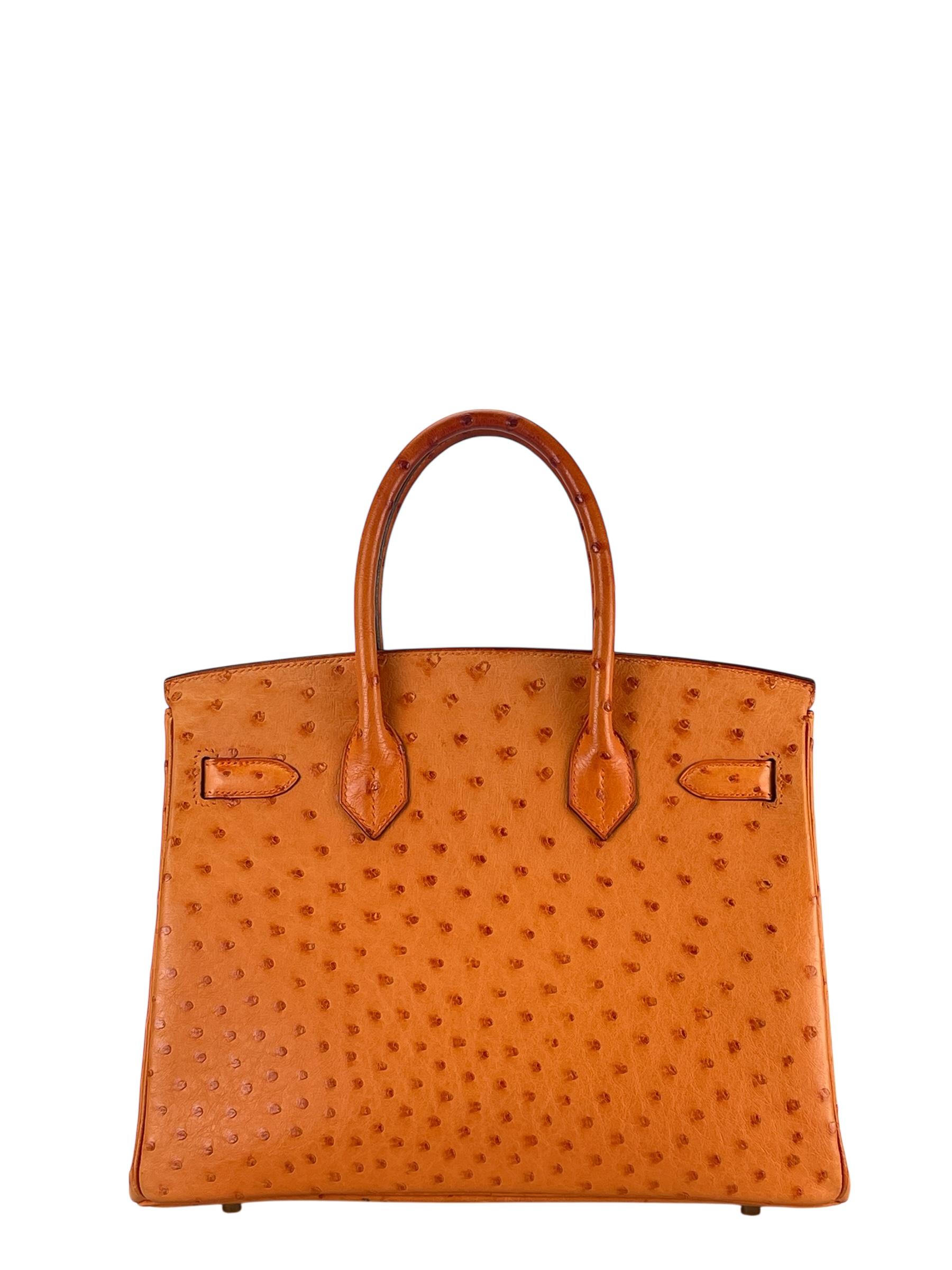 HERMES - Birkin 30 Tangerine Orange Ostrich Gold Hardware