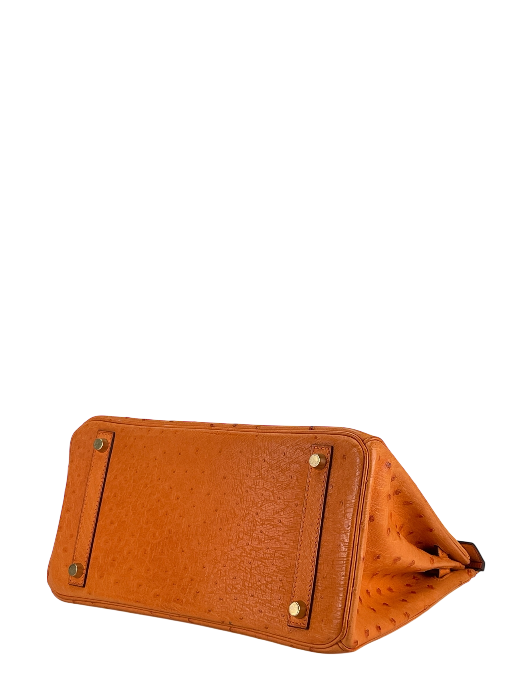 HERMES - Birkin 30 Tangerine Orange Ostrich Gold Hardware