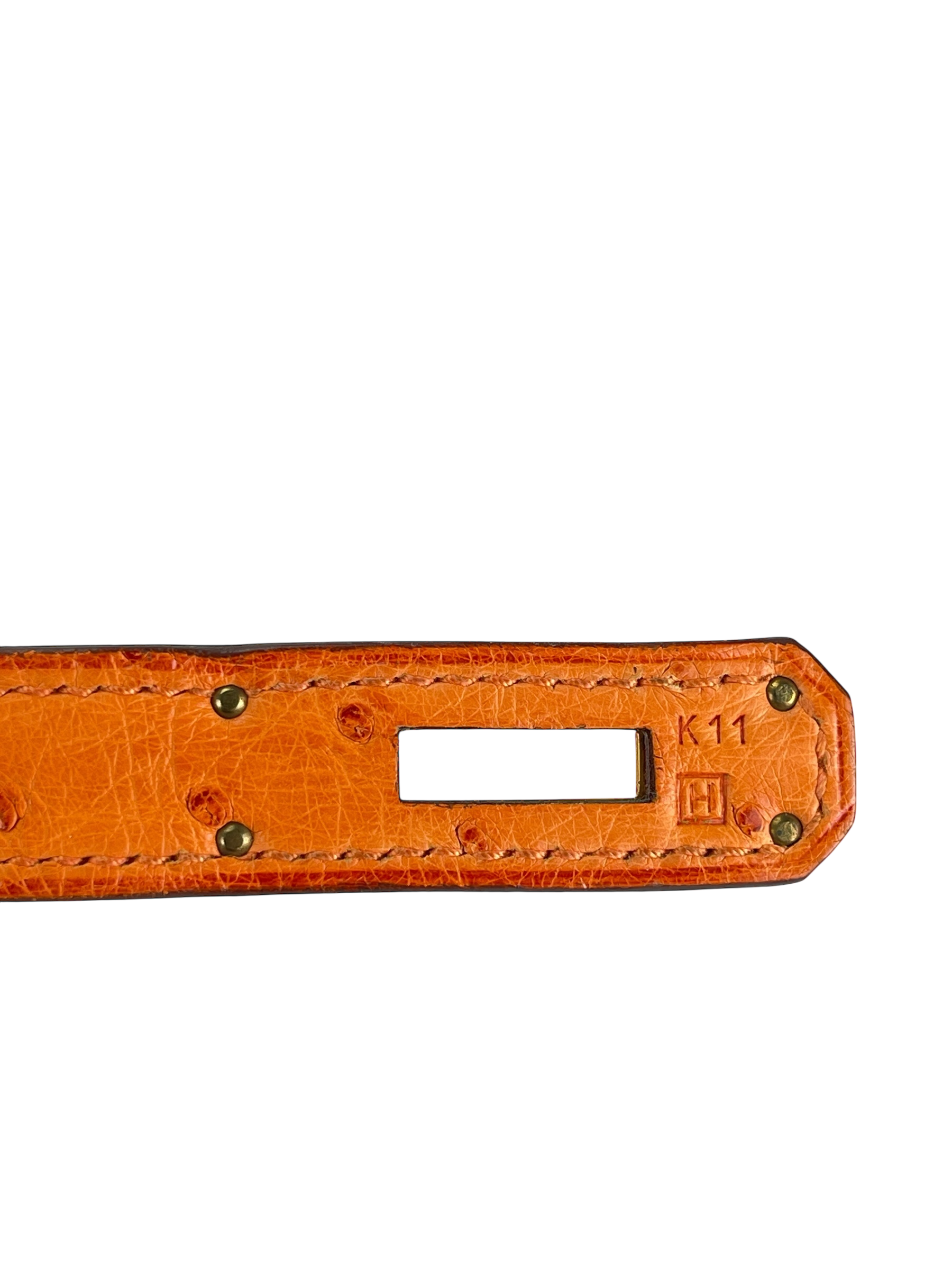 HERMES - Birkin 30 Tangerine Orange Ostrich Gold Hardware