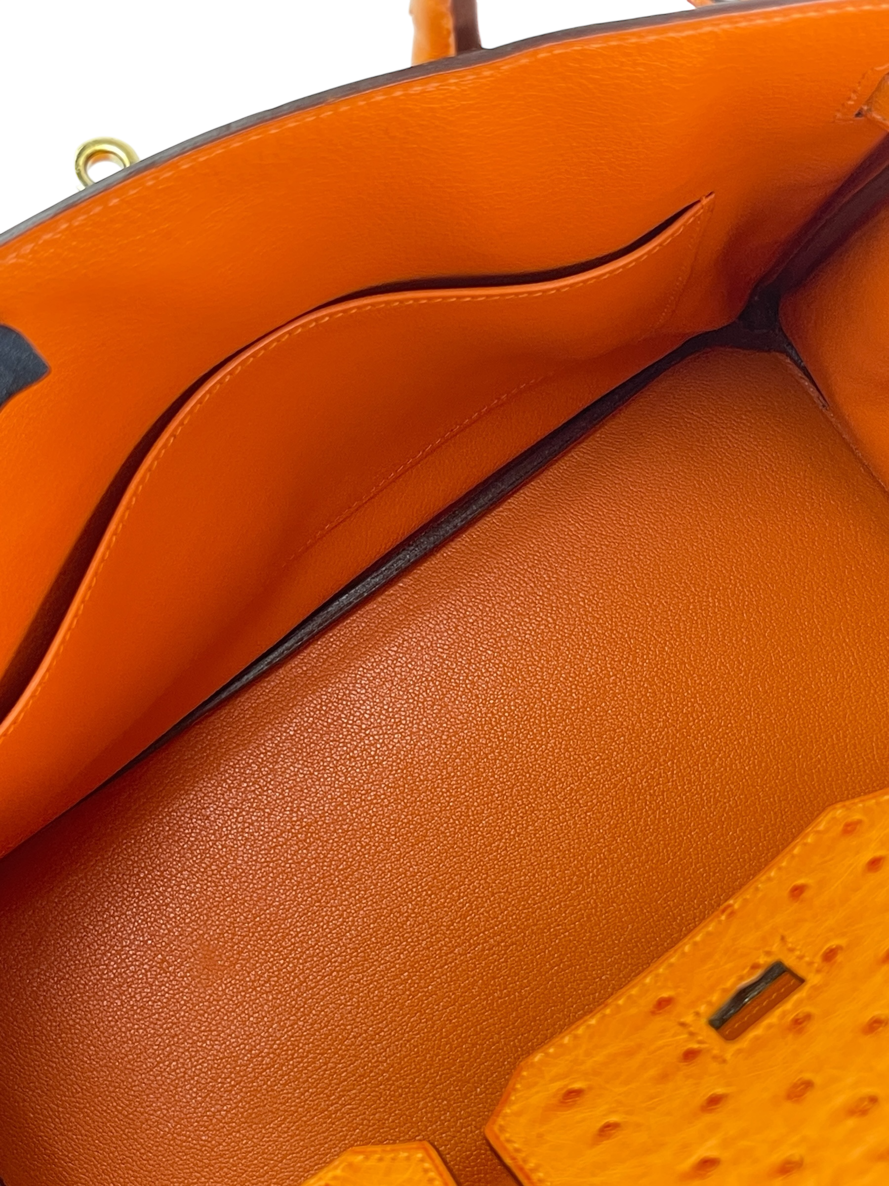 HERMES - Birkin 30 Tangerine Orange Ostrich Gold Hardware