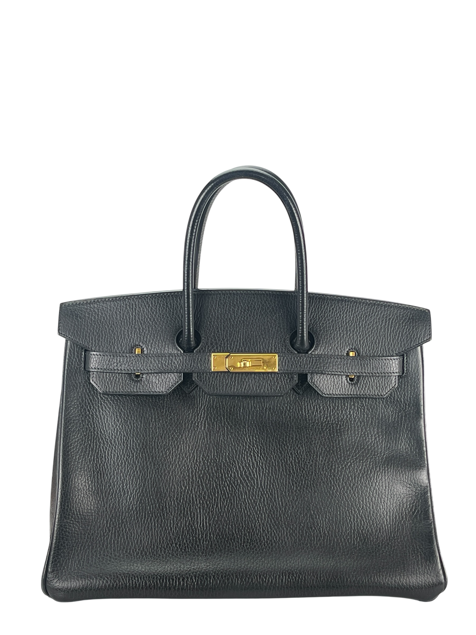 HERMES - Birkin 35 Black Ardennes Gold Hardware 