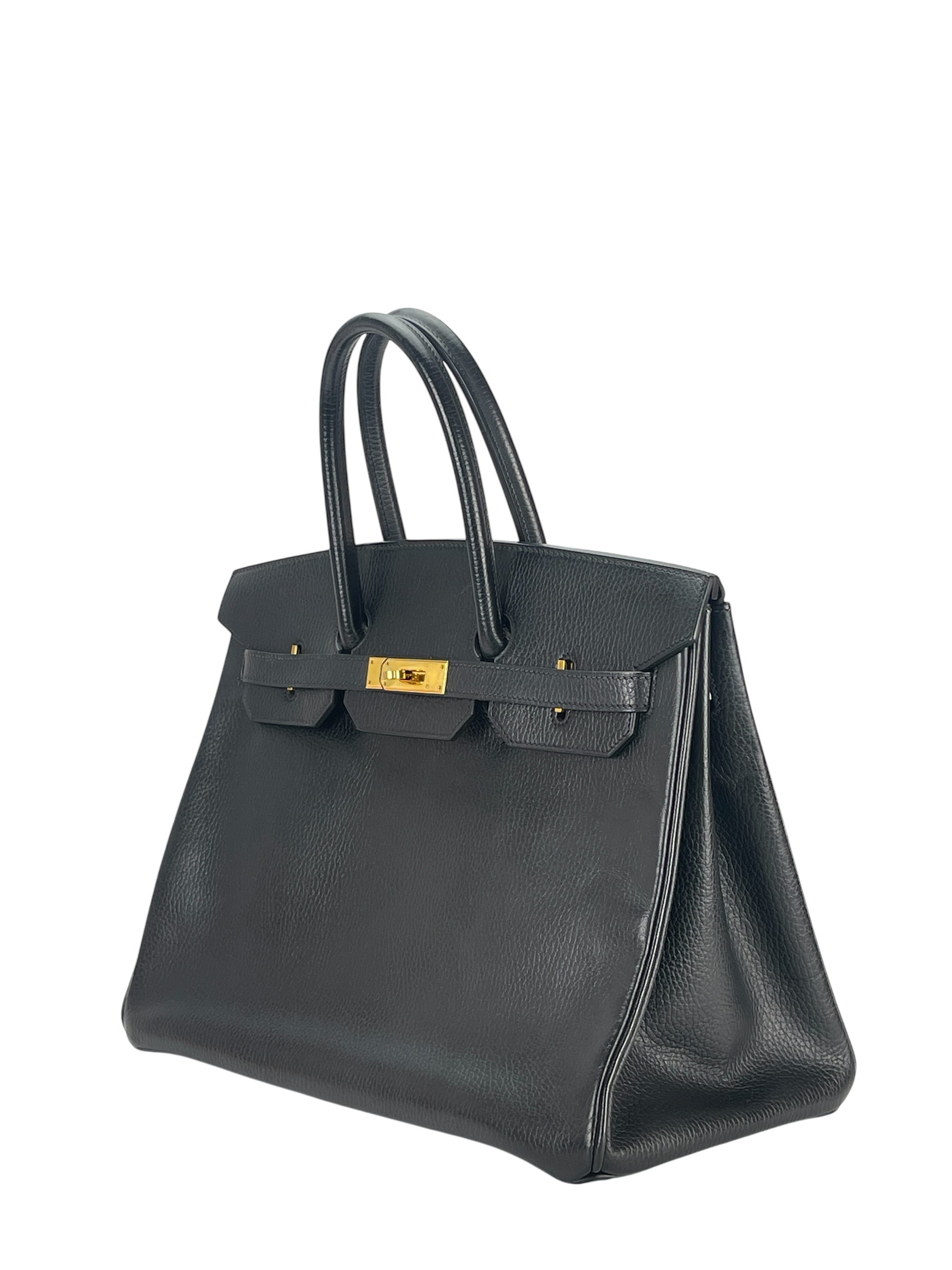 HERMES - Birkin 35 Black Ardennes Gold Hardware 
