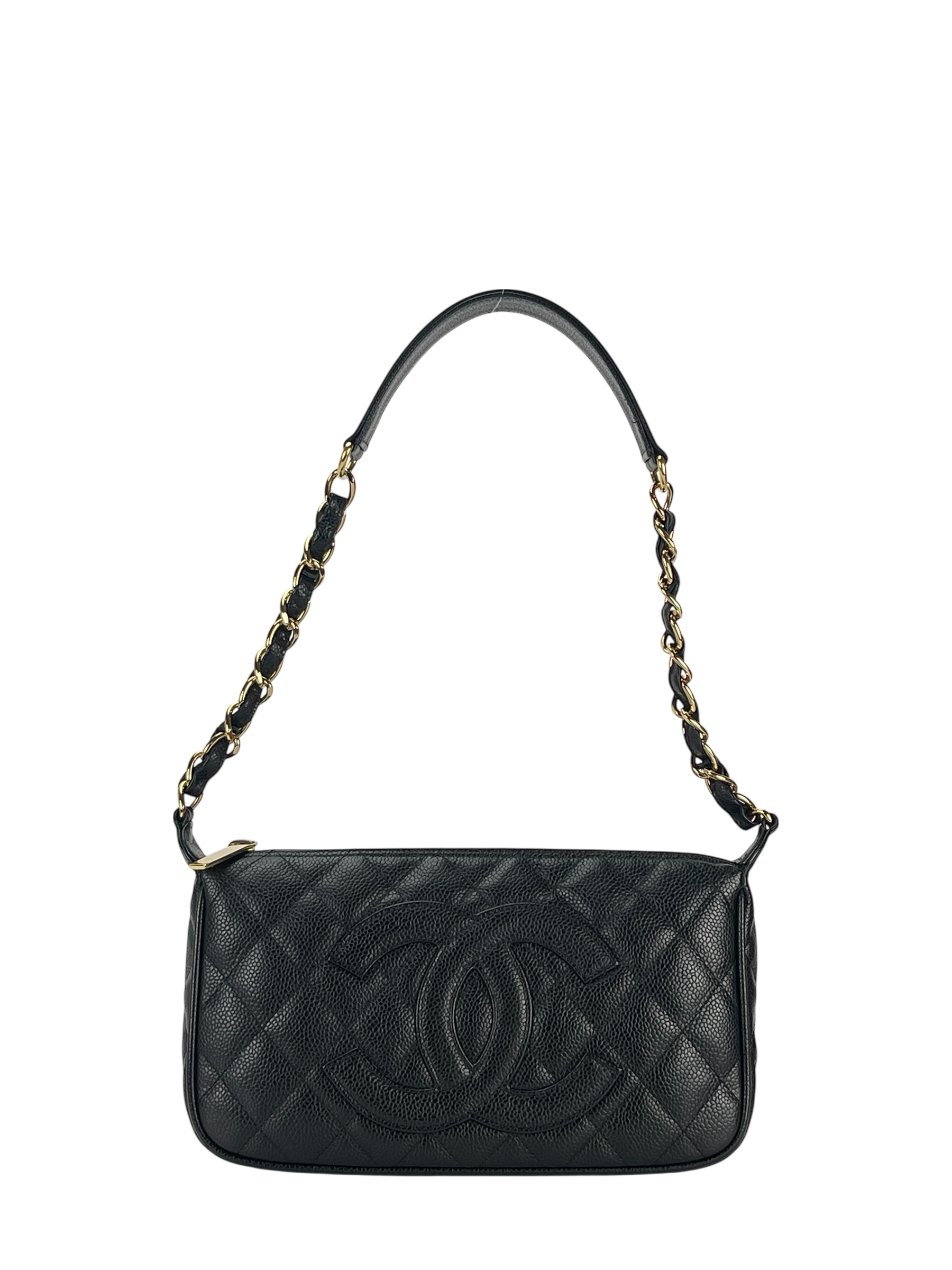 CHANEL - Caviar Quilted Timeless CC Shoulder Bag Black