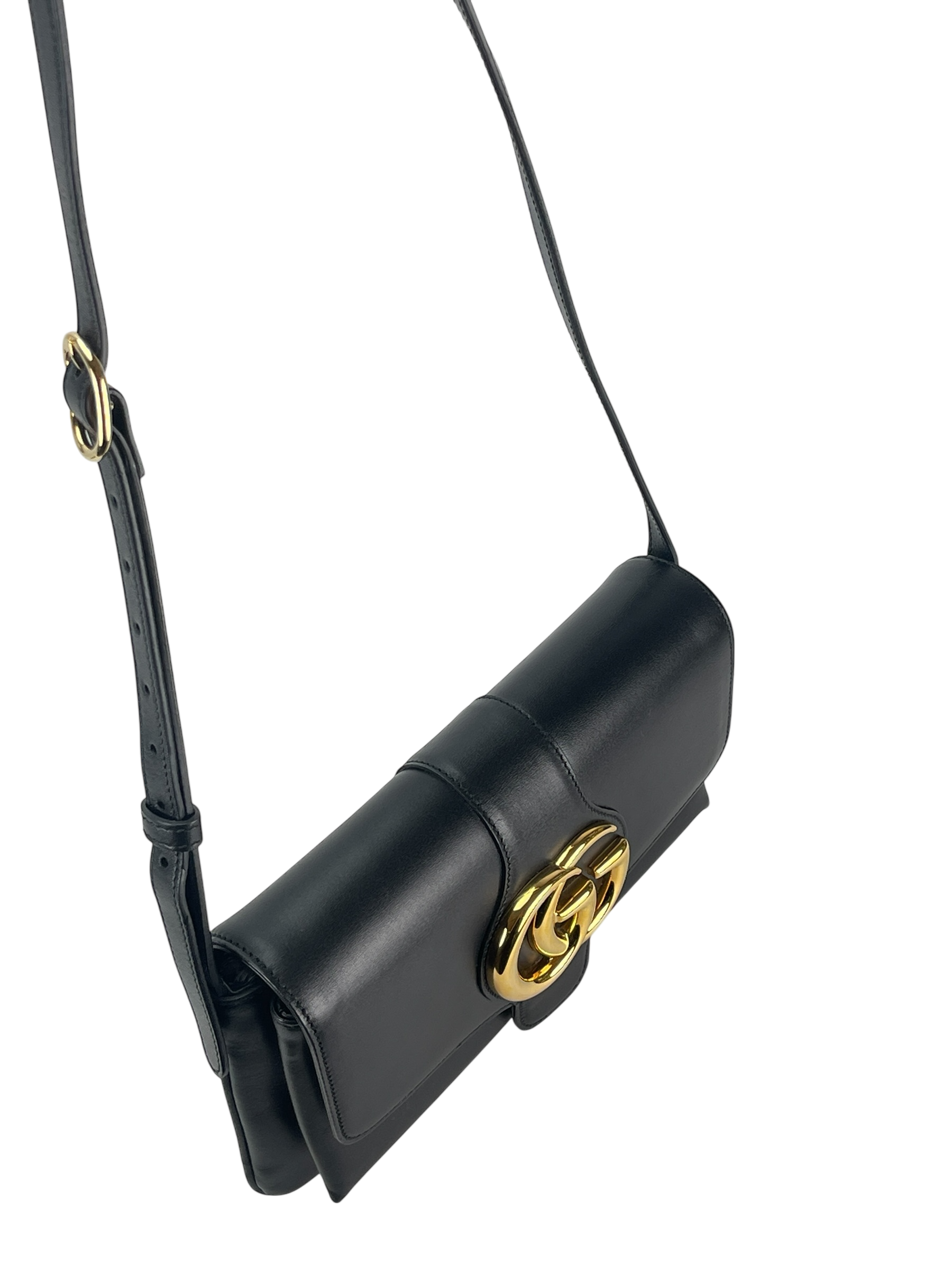 GUCCI - Black Calfskin Ally Leather Shoulder Bag 