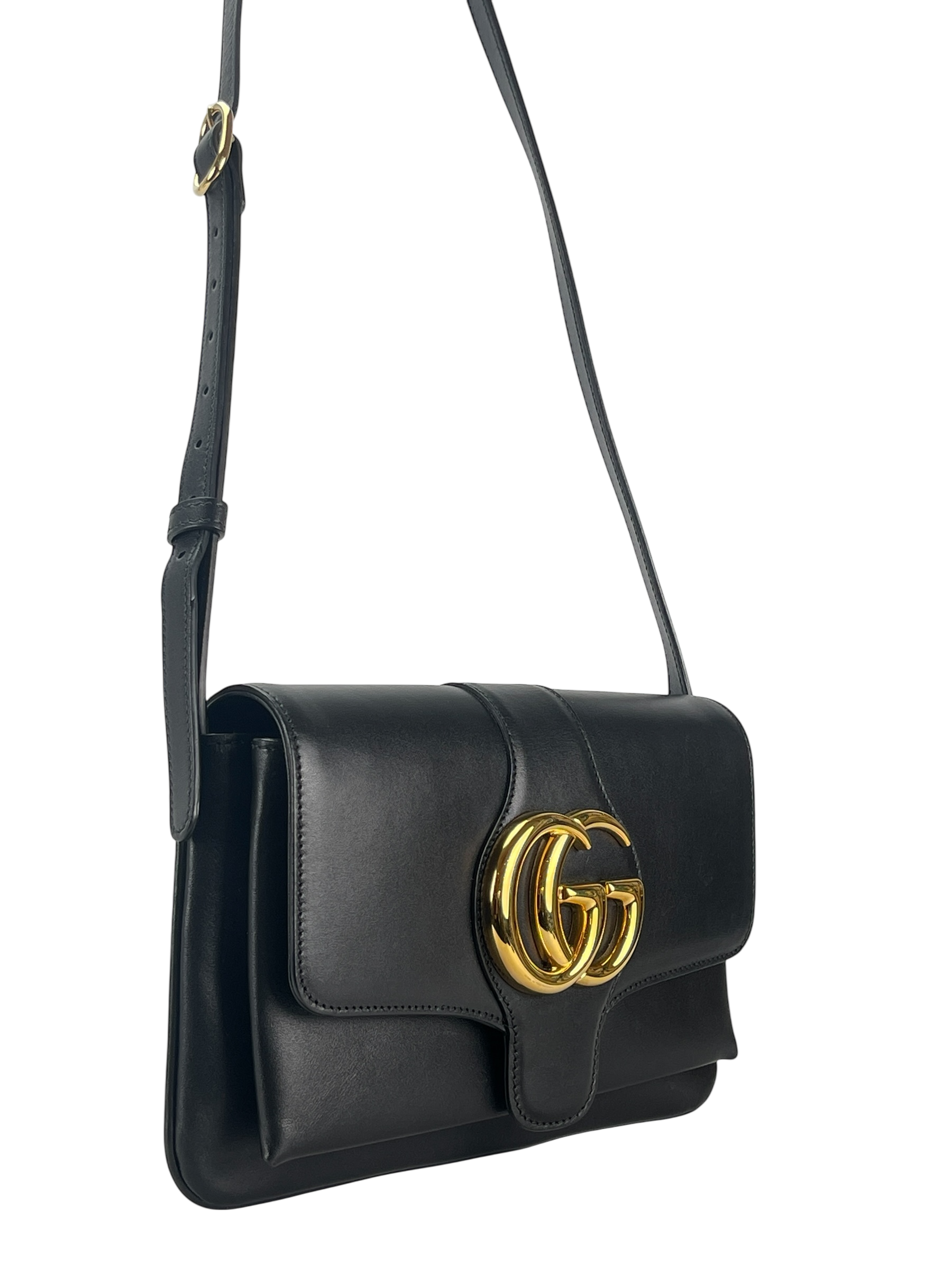 GUCCI - Black Calfskin Ally Leather Shoulder Bag 