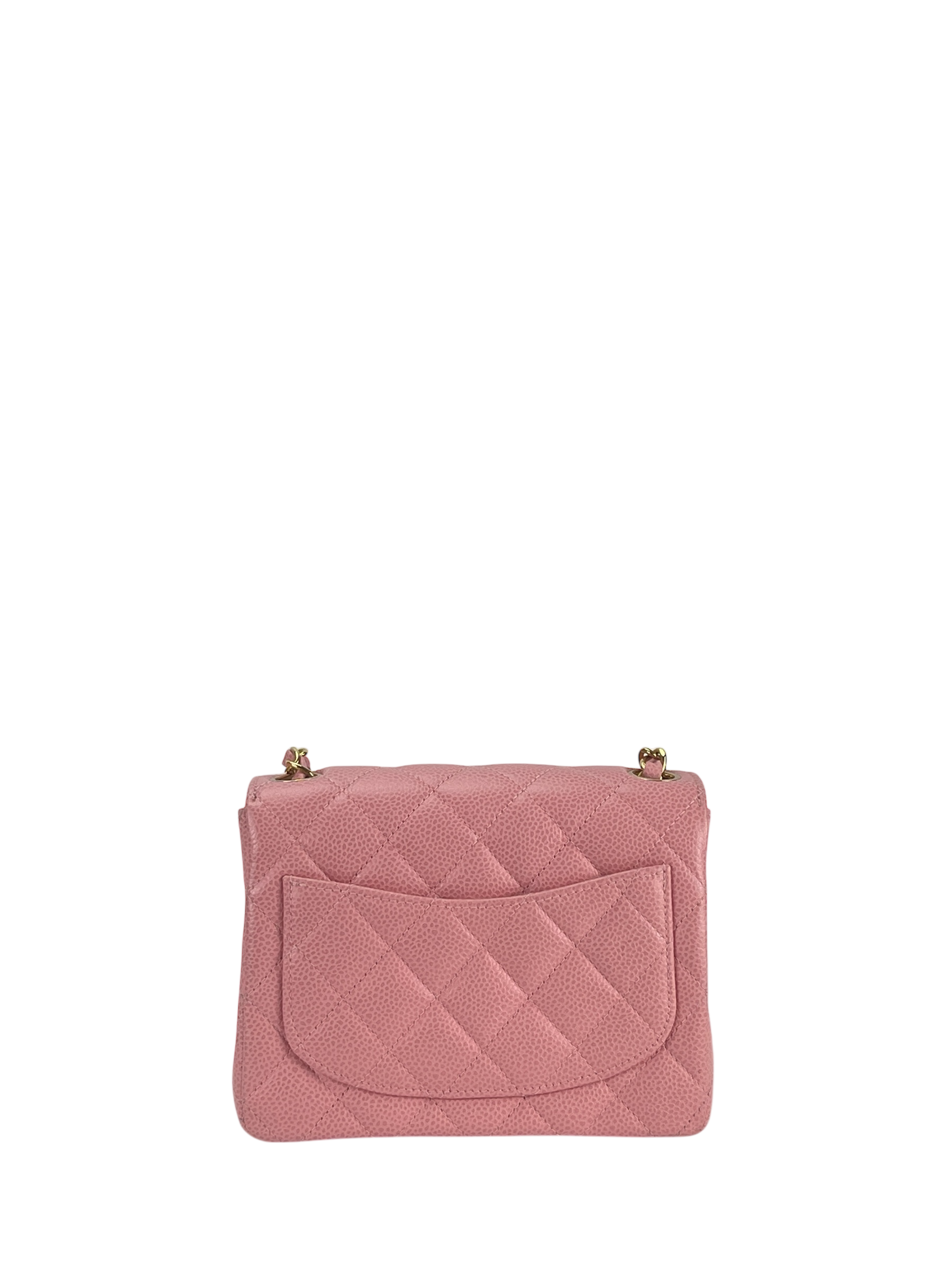 CHANEL - Pink Caviar Mini Classic Square Flap Shoulder Bag 17