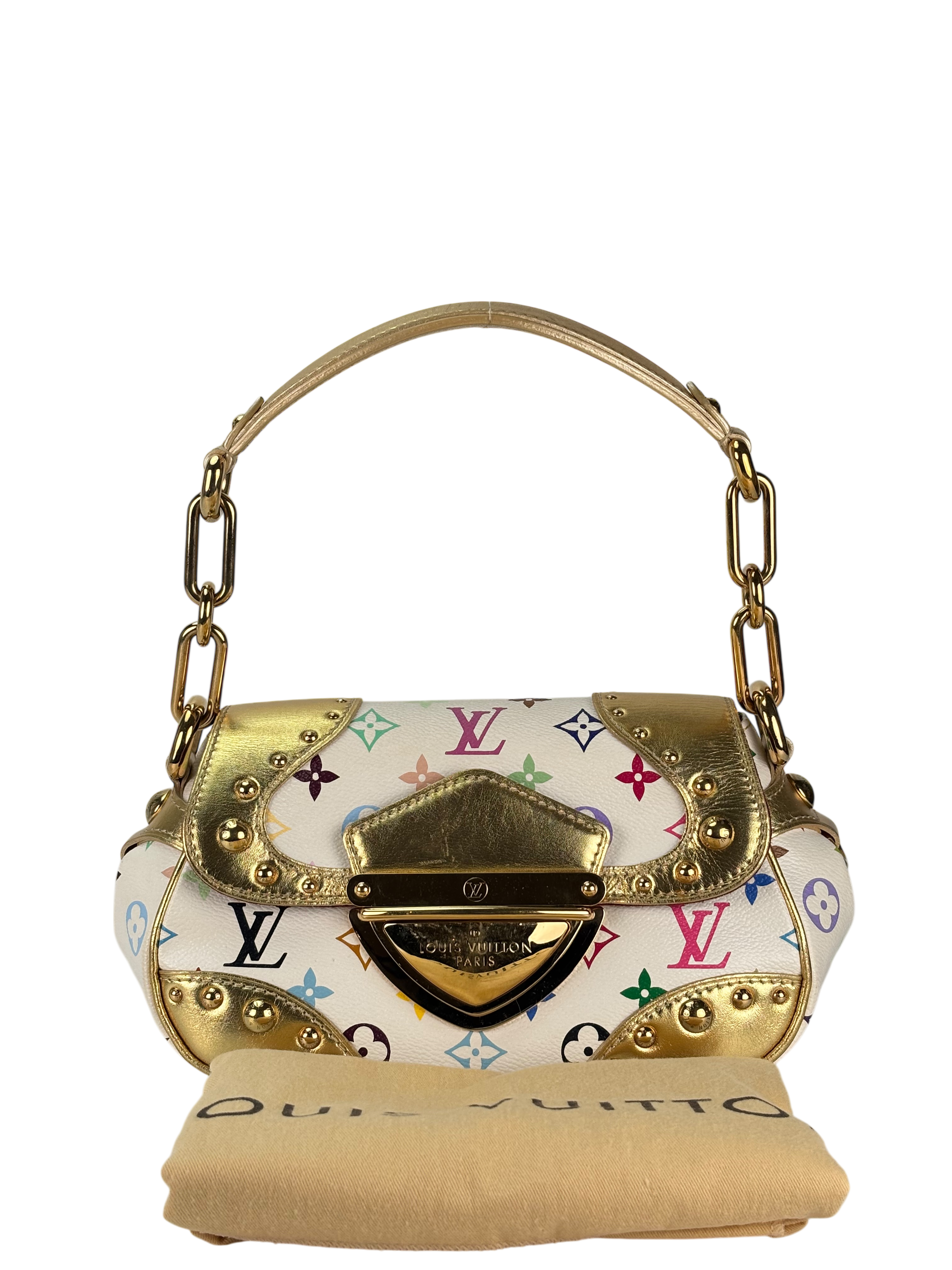 LOUIS VUITTON - White Canvas Multicolor Marine Shoulder Bag