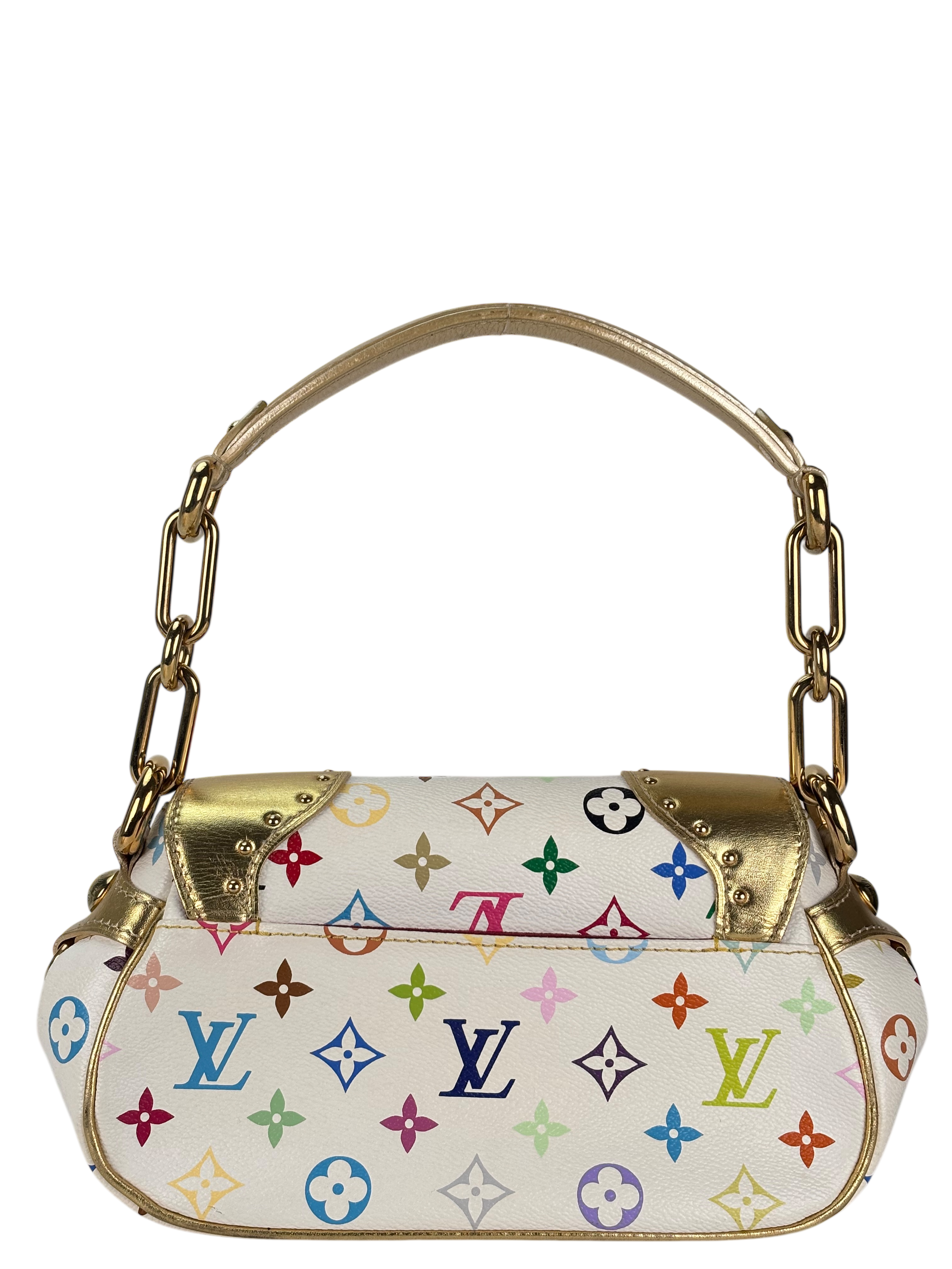 LOUIS VUITTON - White Canvas Multicolor Marine Shoulder Bag