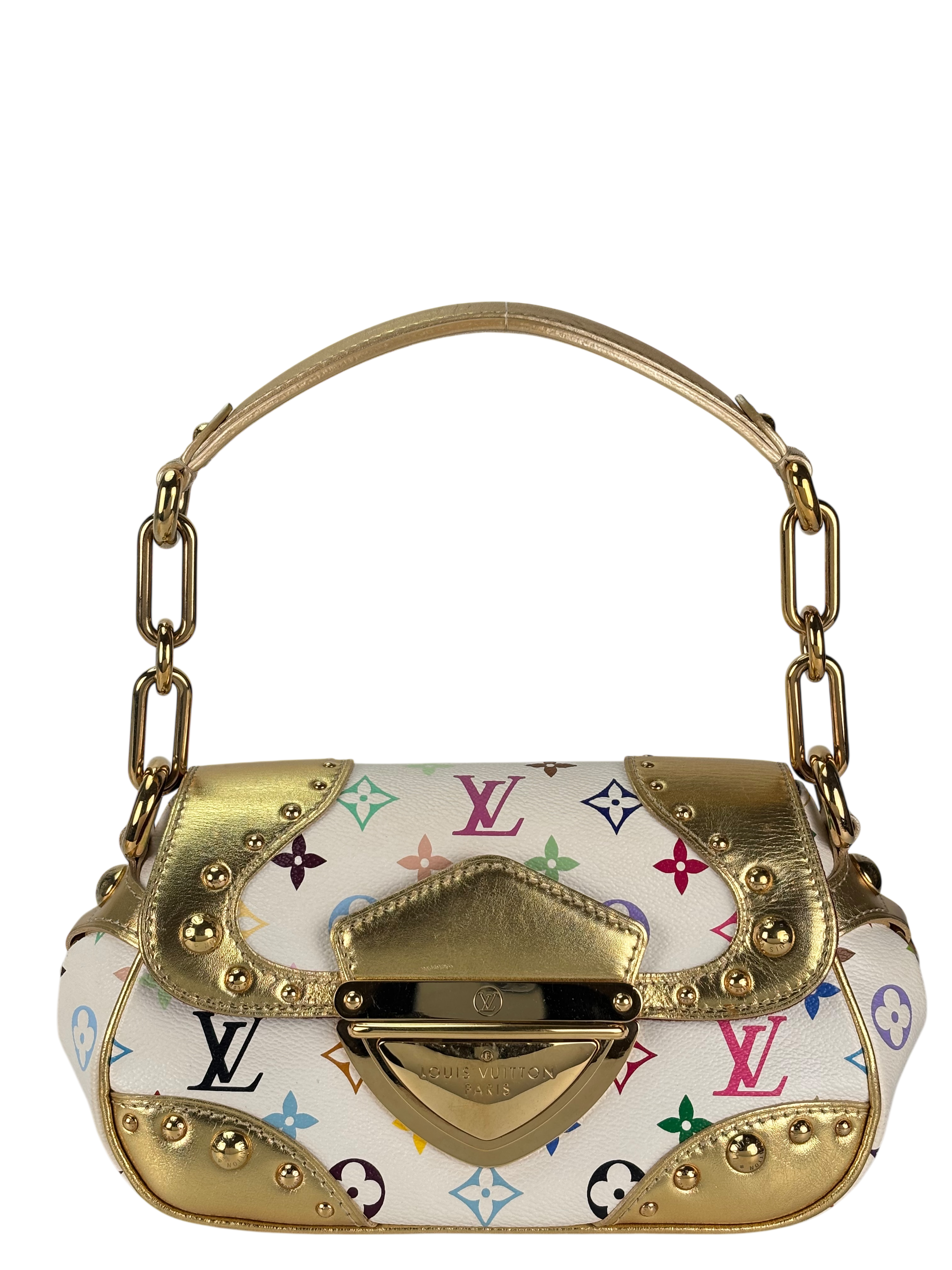 LOUIS VUITTON - White Canvas Multicolor Marine Shoulder Bag