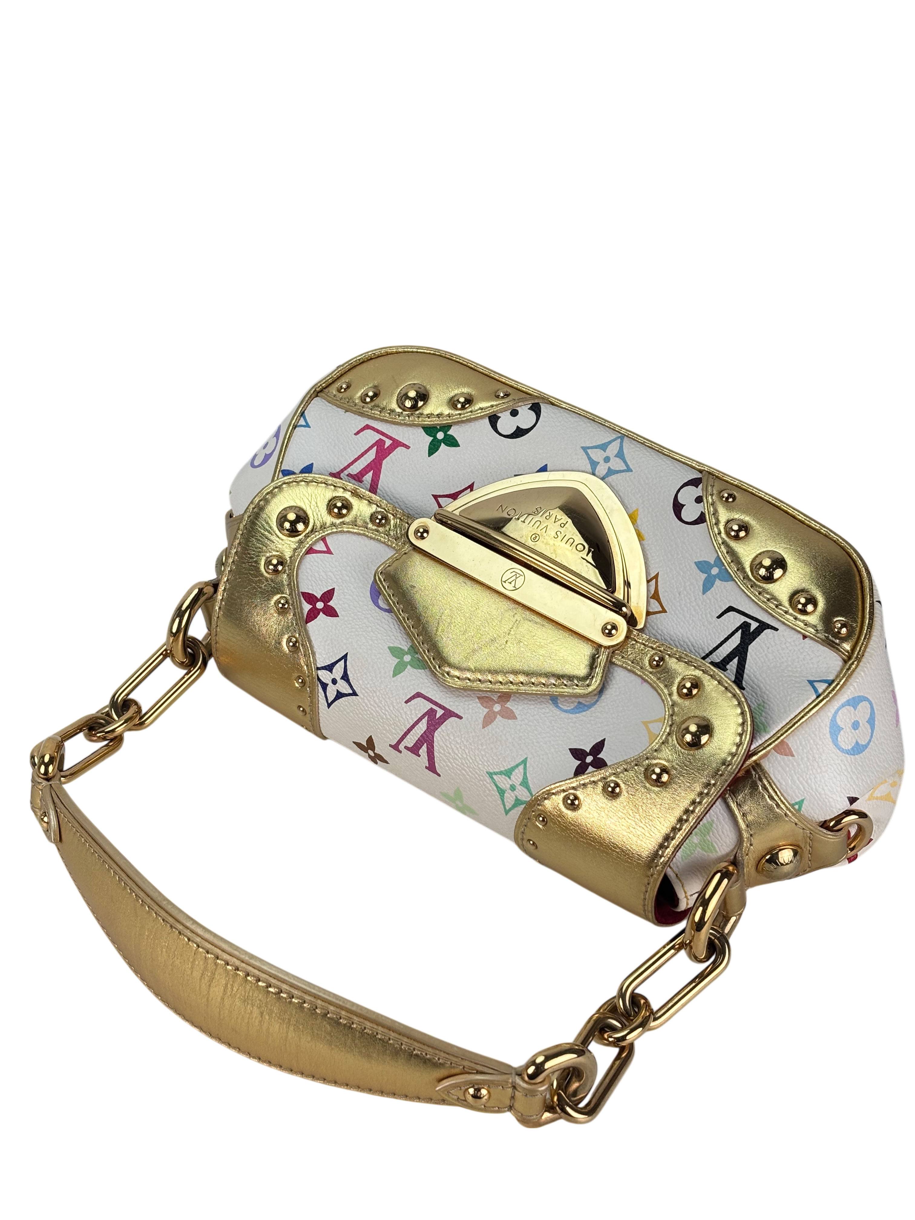 LOUIS VUITTON - White Canvas Multicolor Marine Shoulder Bag