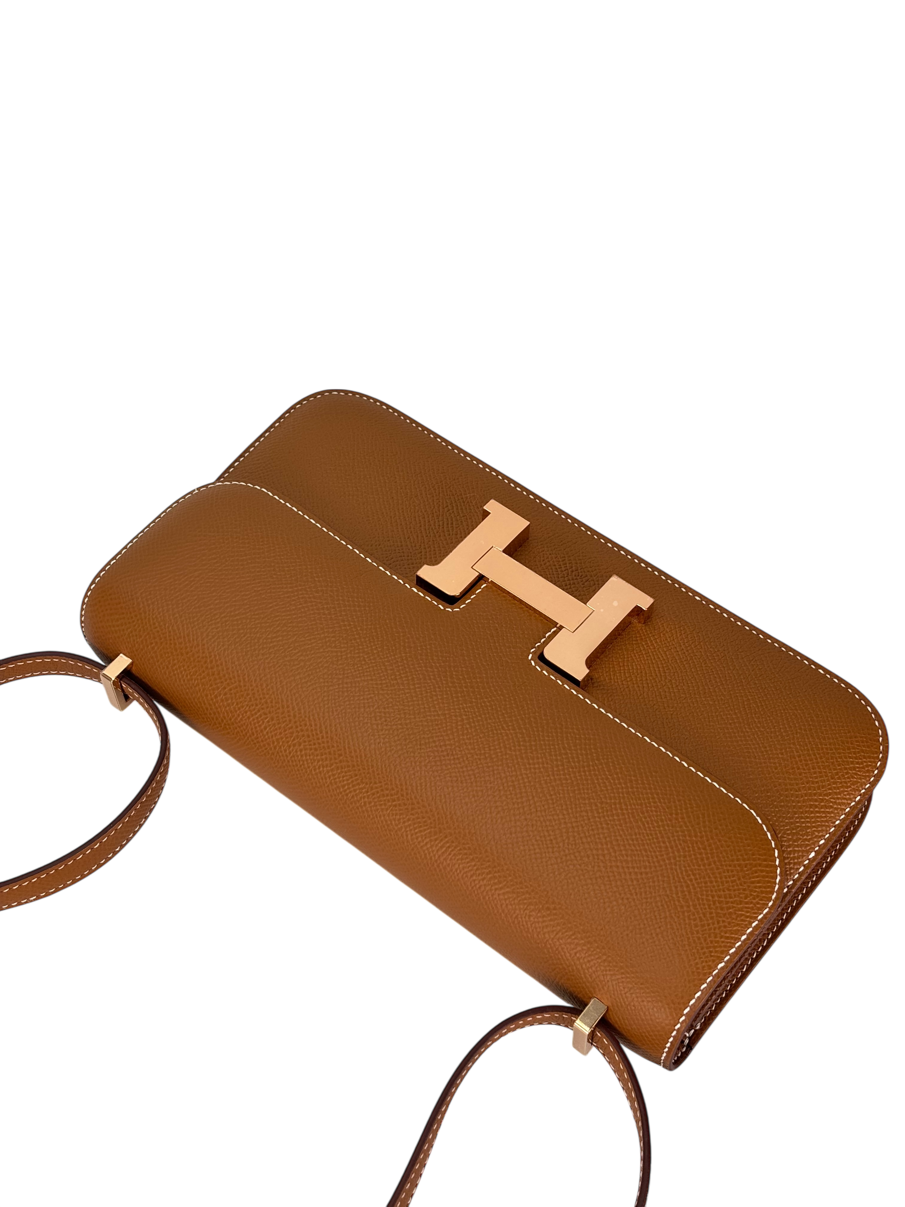 HERMES - Constance Elan 24 Gold Epsom Rose Gold Hardware