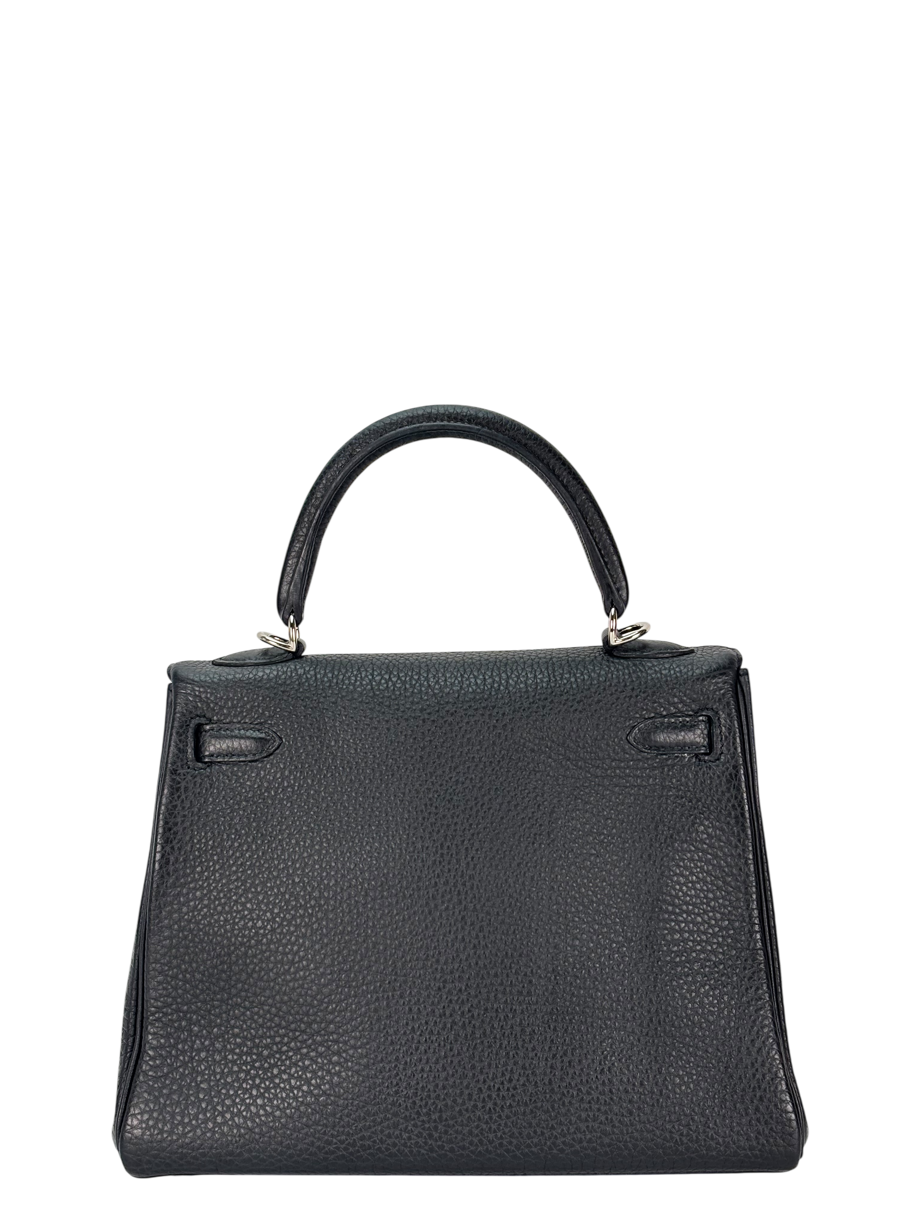 HERMES - Kelly 25 Noir Togo Palladium Hardware