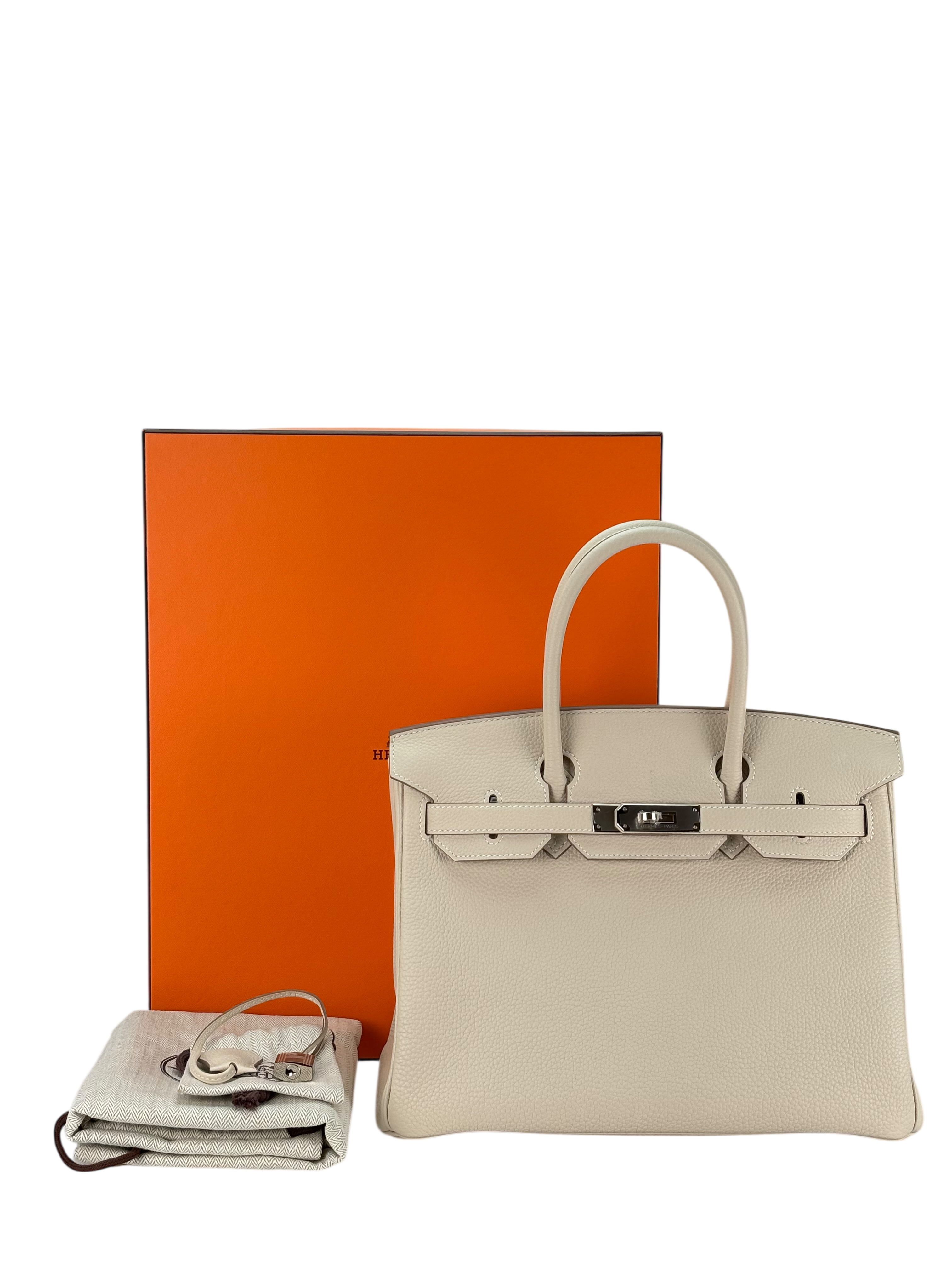 HERMES - Birkin 30 Craie Togo Palladium Hardware 