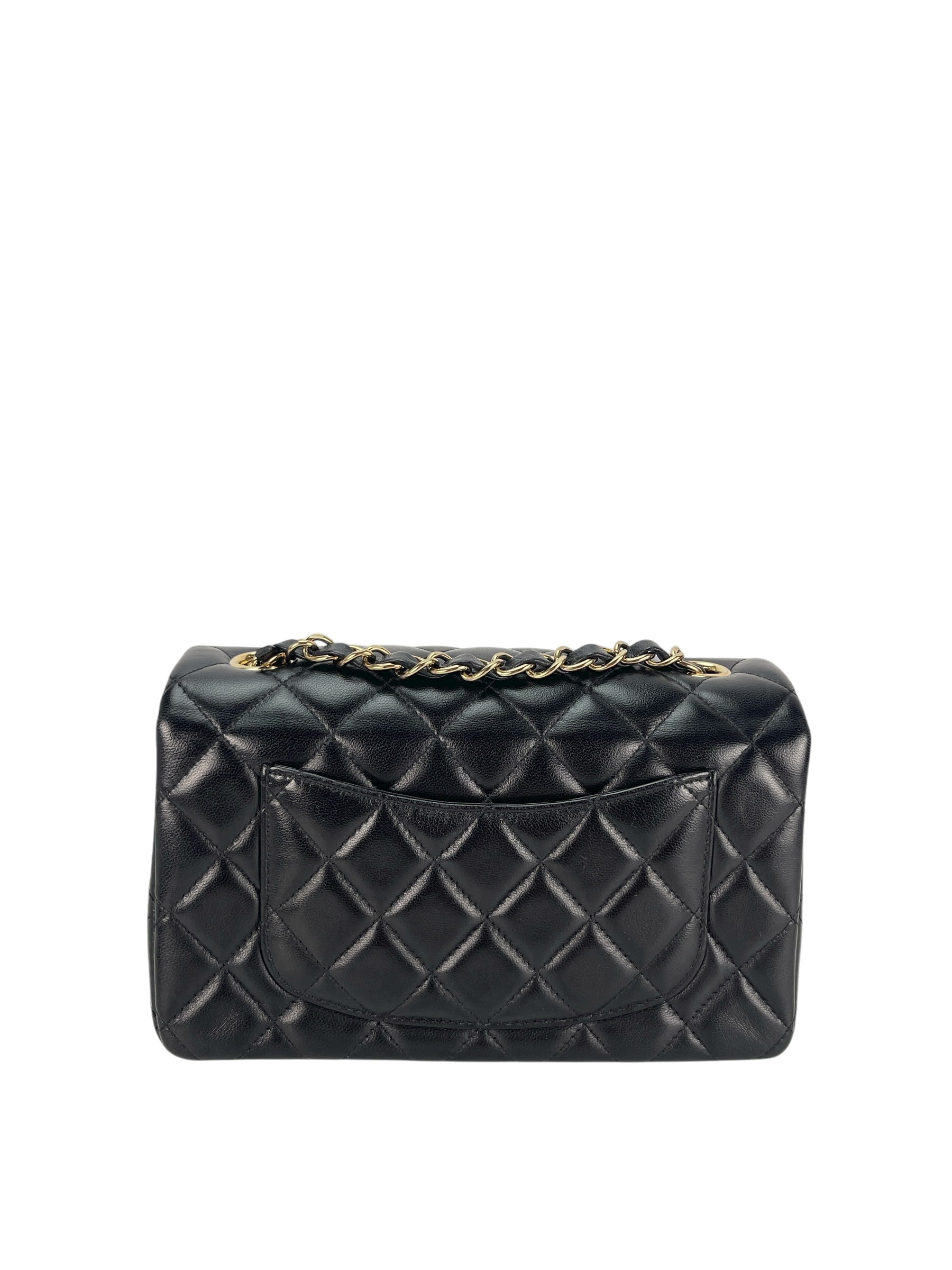 CHANEL - 25C Classic Small Double Flap Bag Black Lambskin Gold Hardware（CF20）