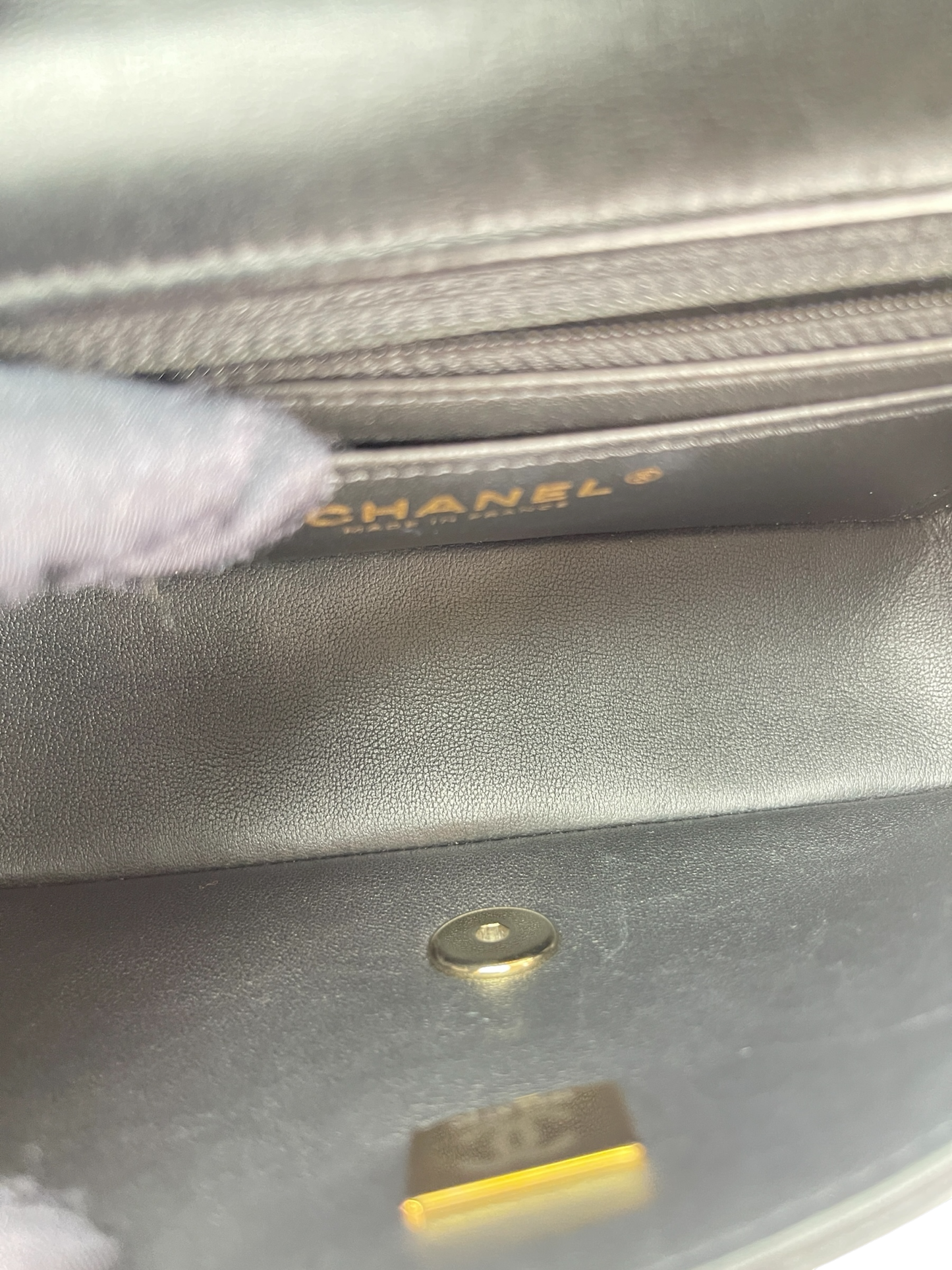 CHANEL - 25C Classic Small Double Flap Bag Black Lambskin Gold Hardware（CF20）